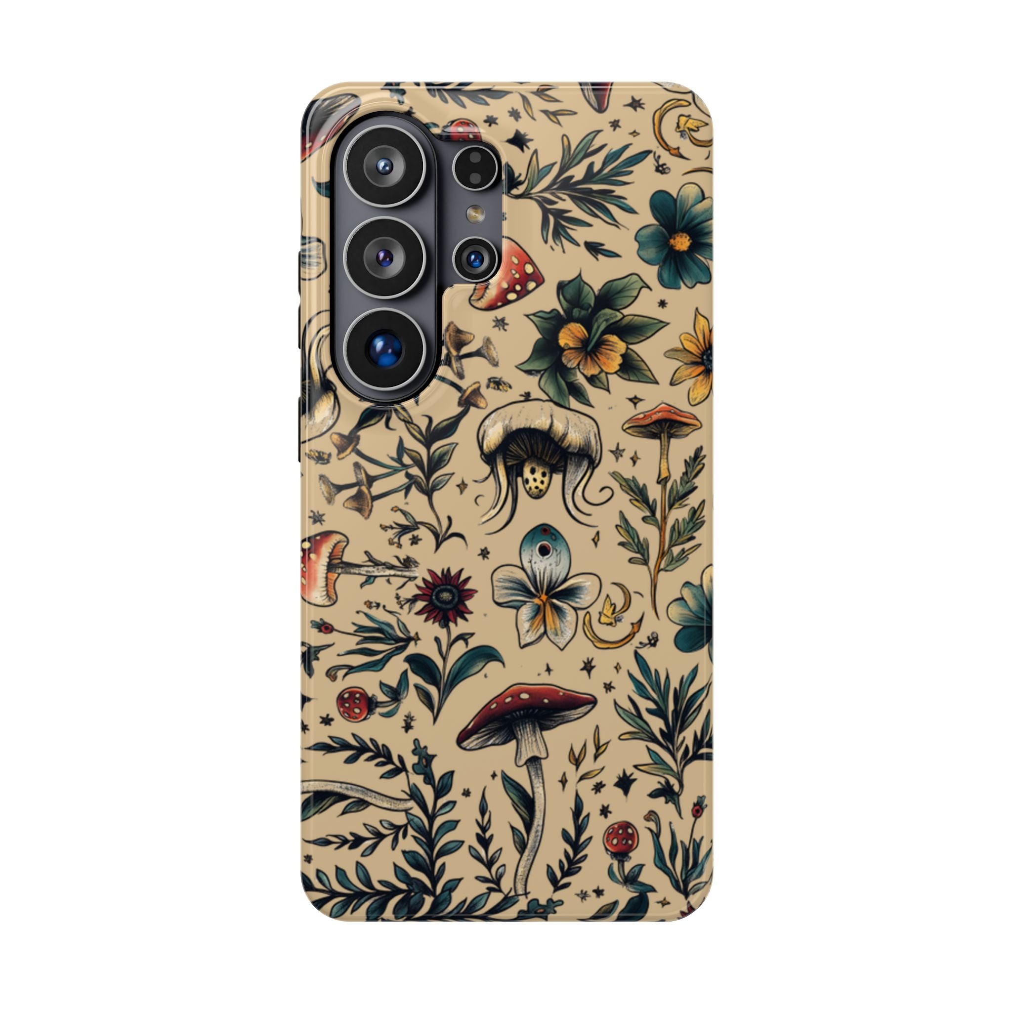 Vintage Botanical Mushroom Phone Case – MagSafe-Compatible Cover
