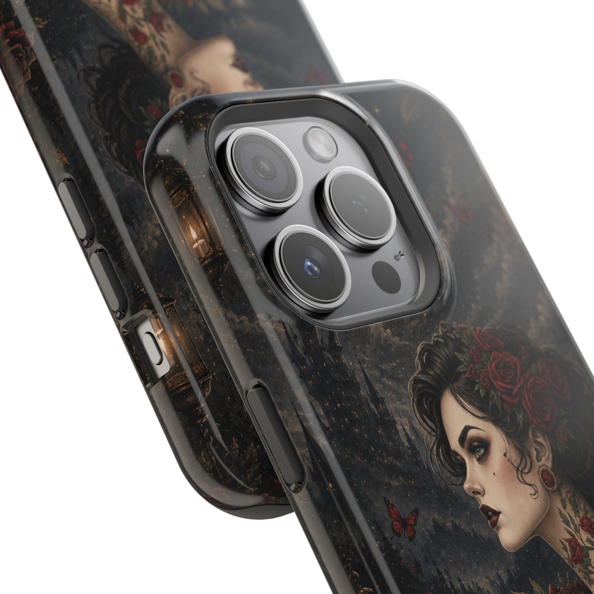 Gothic Rose Portrait Phone Case – Dark Romance MagSafe-Compatible Cover