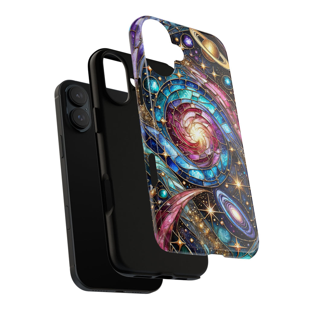 Galaxy Swirl Stained Glass Phone Case – Cosmic Celestial Cover