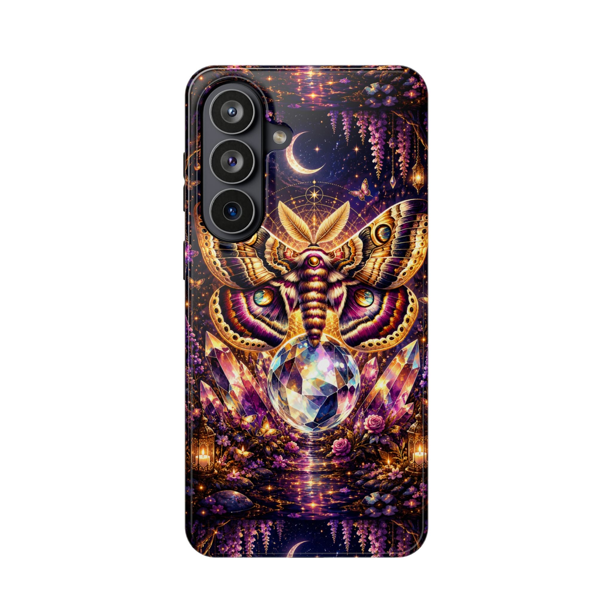 Mystic Moth Crystal Phone Case – Jewel-Toned MagSafe-Compatible Cover