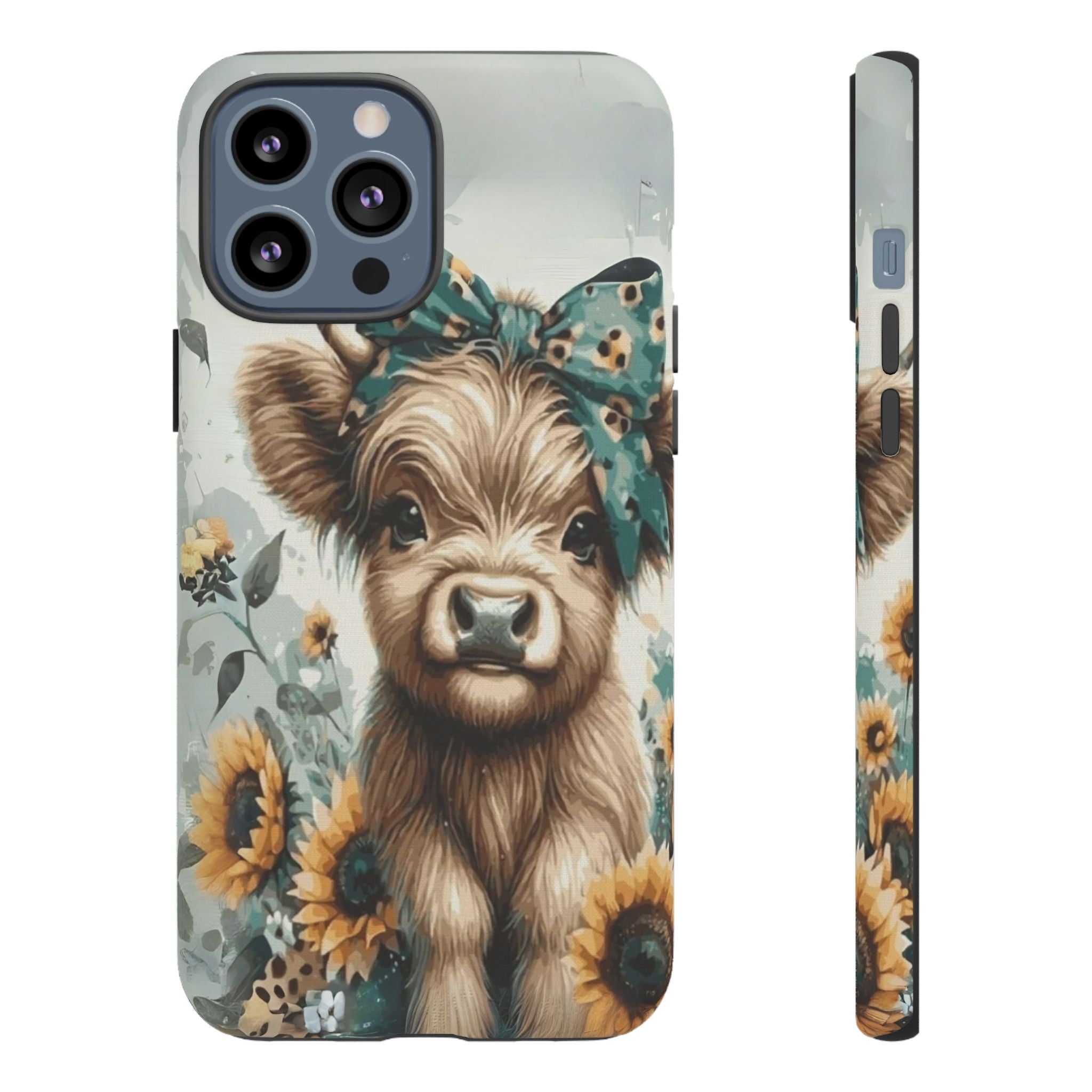 Adorable Cow Phone Case – Floral Farmhouse Design, Cute Animal Lover Gift