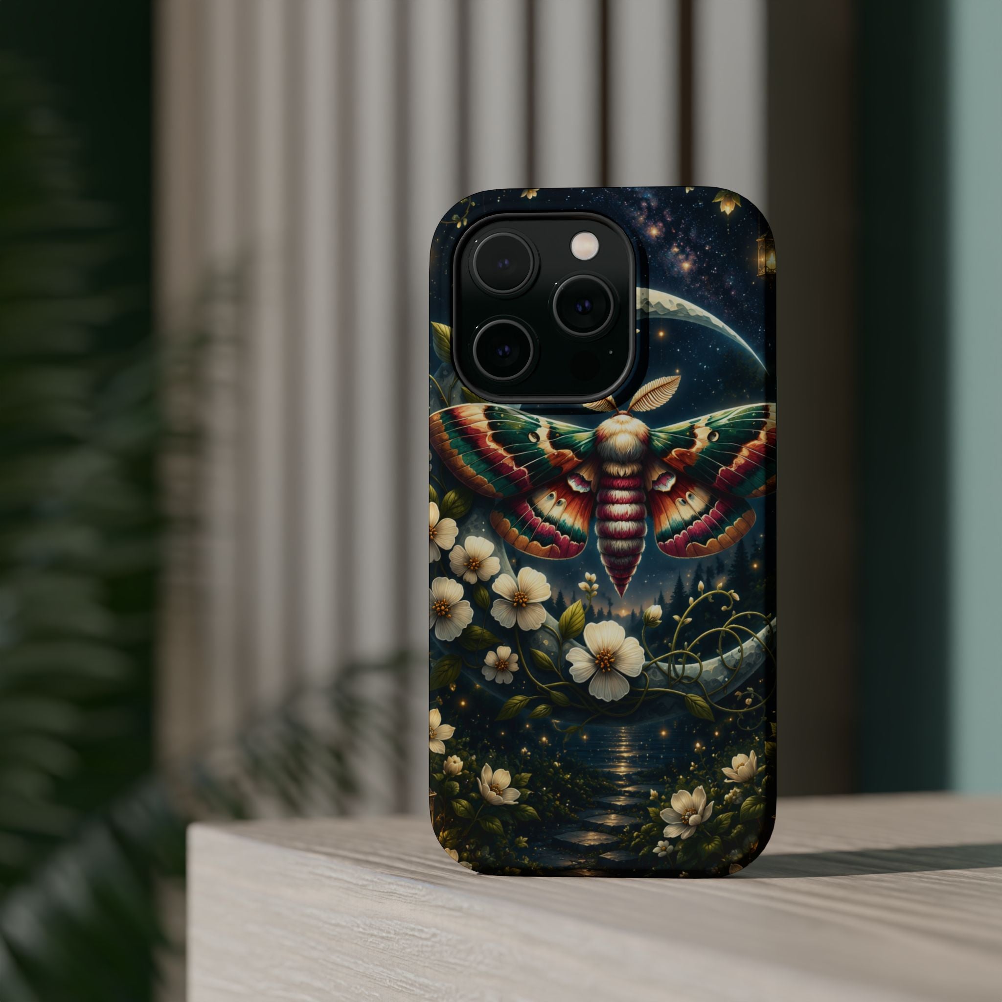 Mystic Moth Floral Nightscape Phone Case – MagSafe Cover
