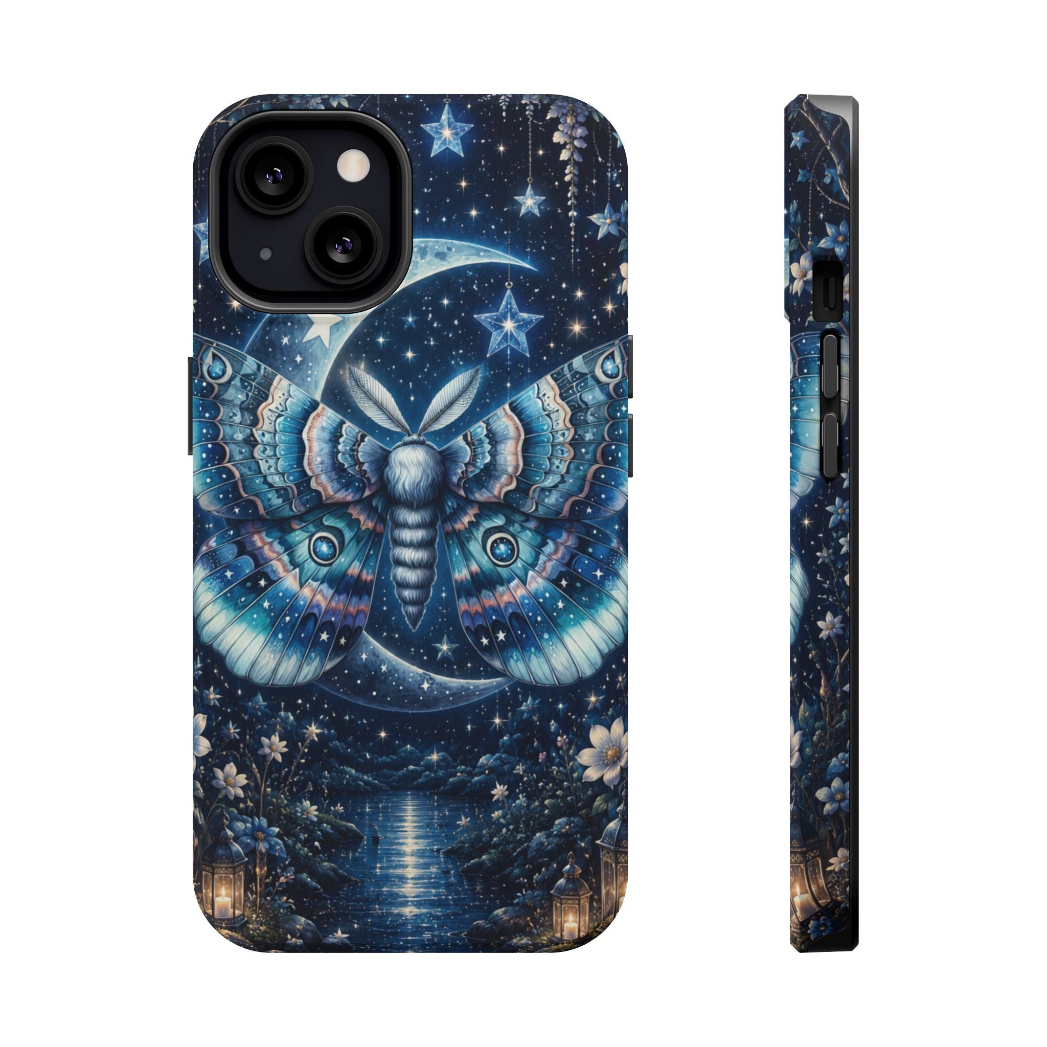 Mystic Moth Moon Phone Case – Night Sky MagSafe-Compatible Cover
