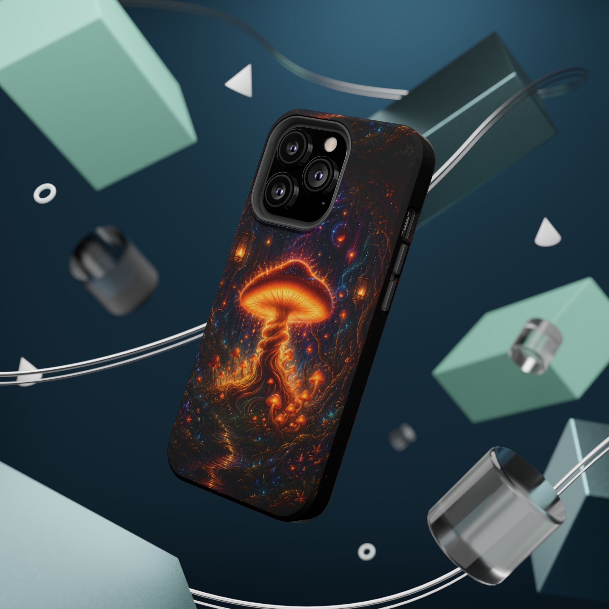 Psychedelic Glowing Mushroom Phone Case – MagSafe Galaxy Art Cover