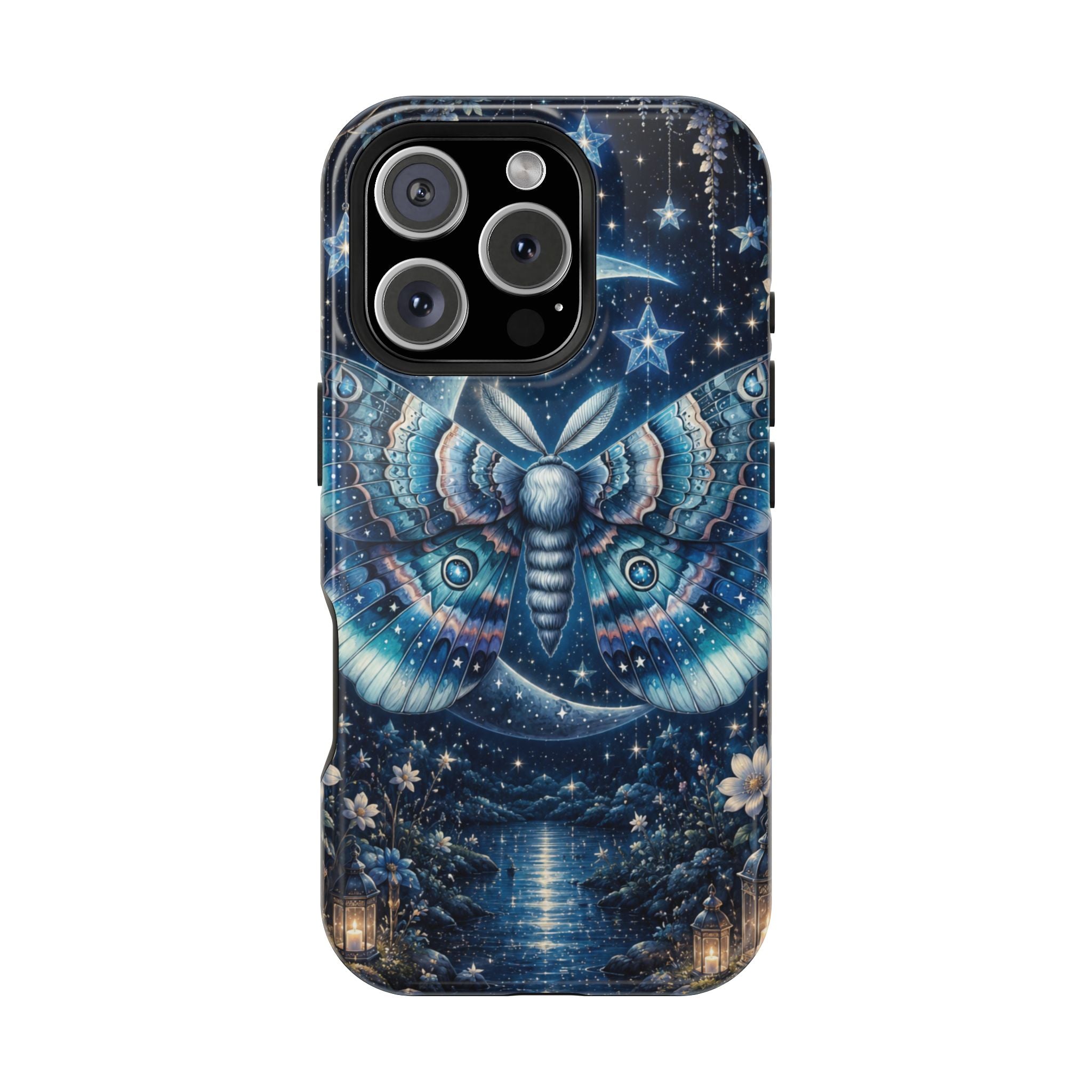 Mystic Moth Moon Phone Case – Night Sky MagSafe-Compatible Cover