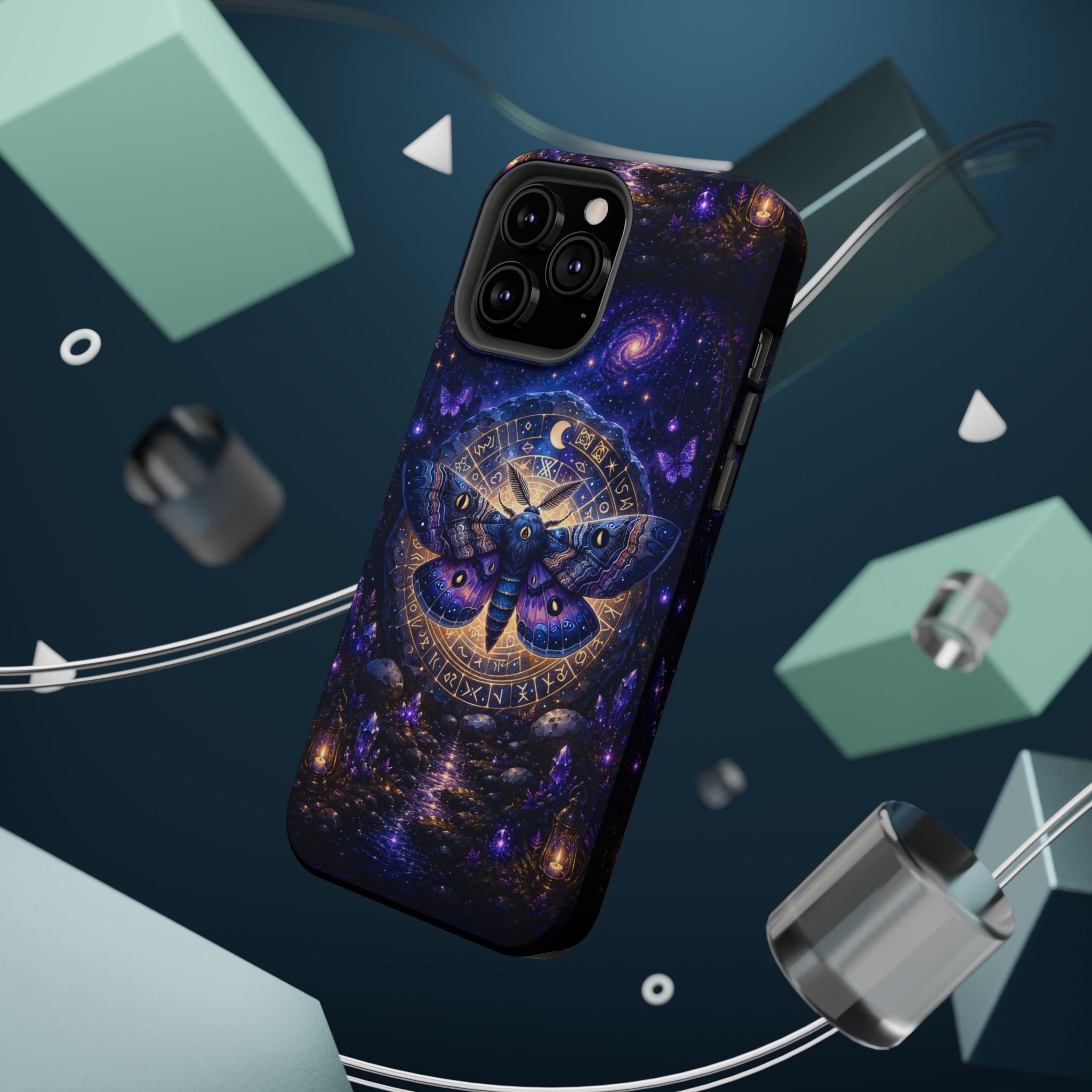 Astrological Moth Phone Case – Celestial MagSafe-Compatible Cover