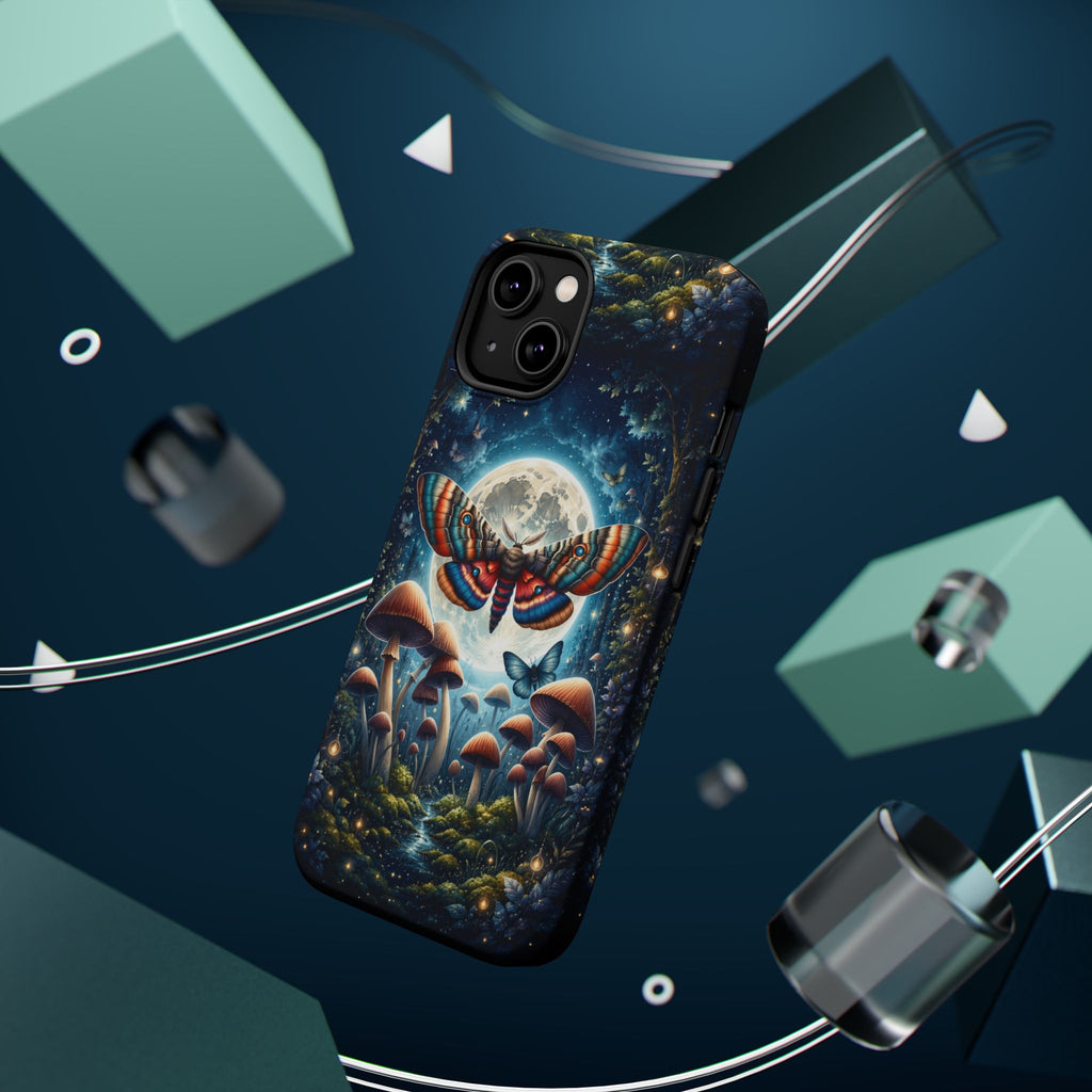 Mystic Moth Moon Phone Case – Whimsical MagSafe-Compatible Cover