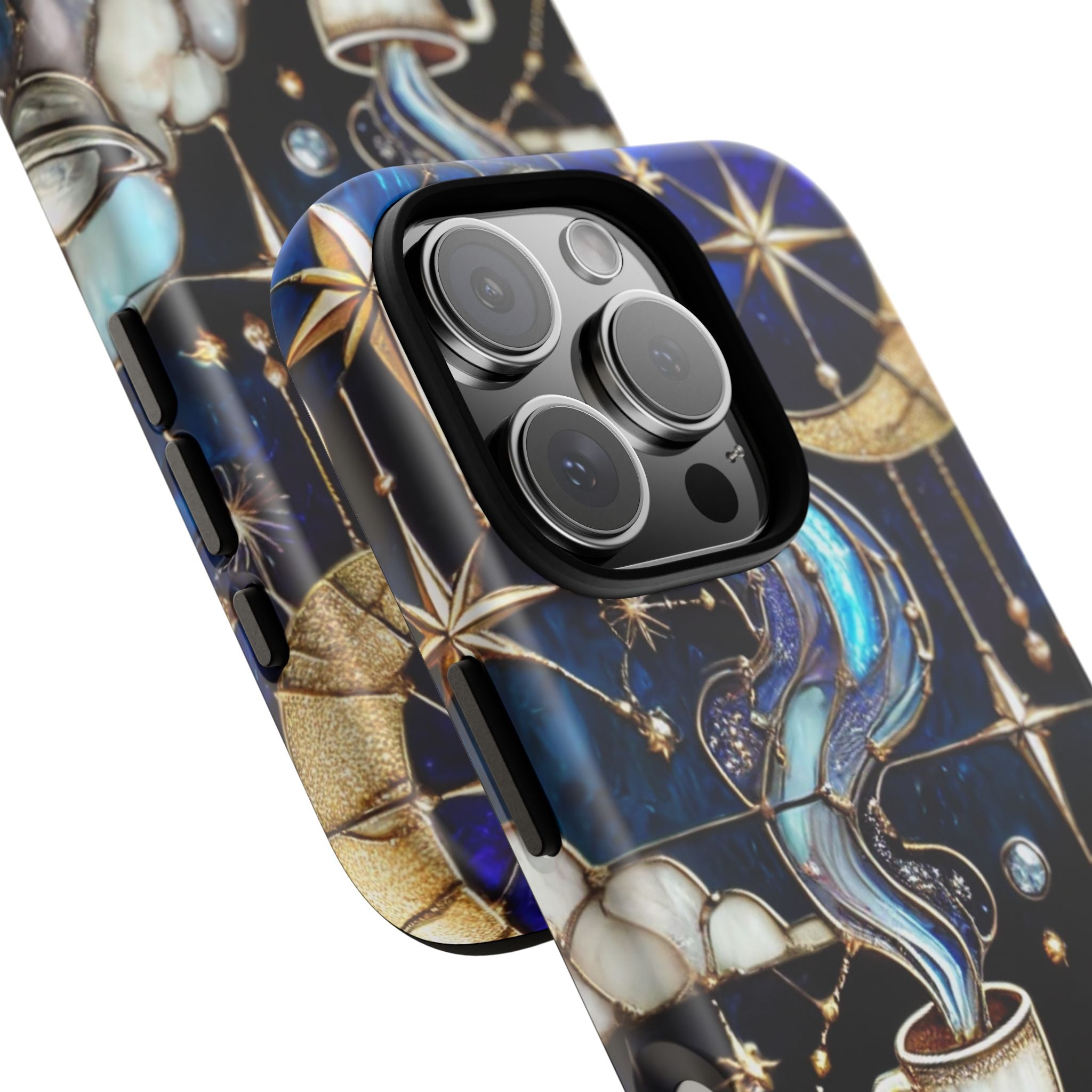 Celestial Stained Glass Coffee iPhone Case – Shockproof 3D Wrap