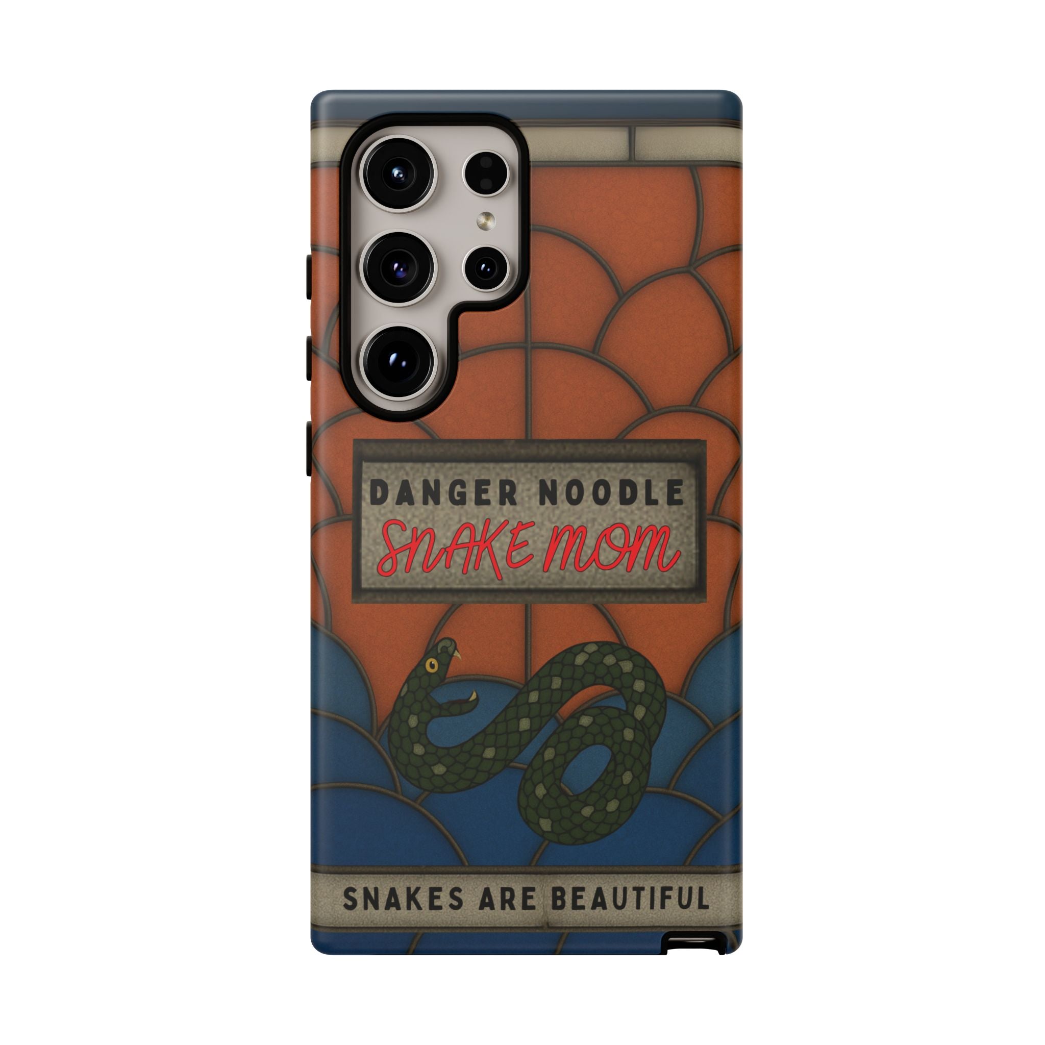 Danger Noodle Snake Mom Phone Case | Snakes Are Beautiful |Stained Glass Snake Art | Funny Snake Lover Gift |  Reptile Mom Phone Cover