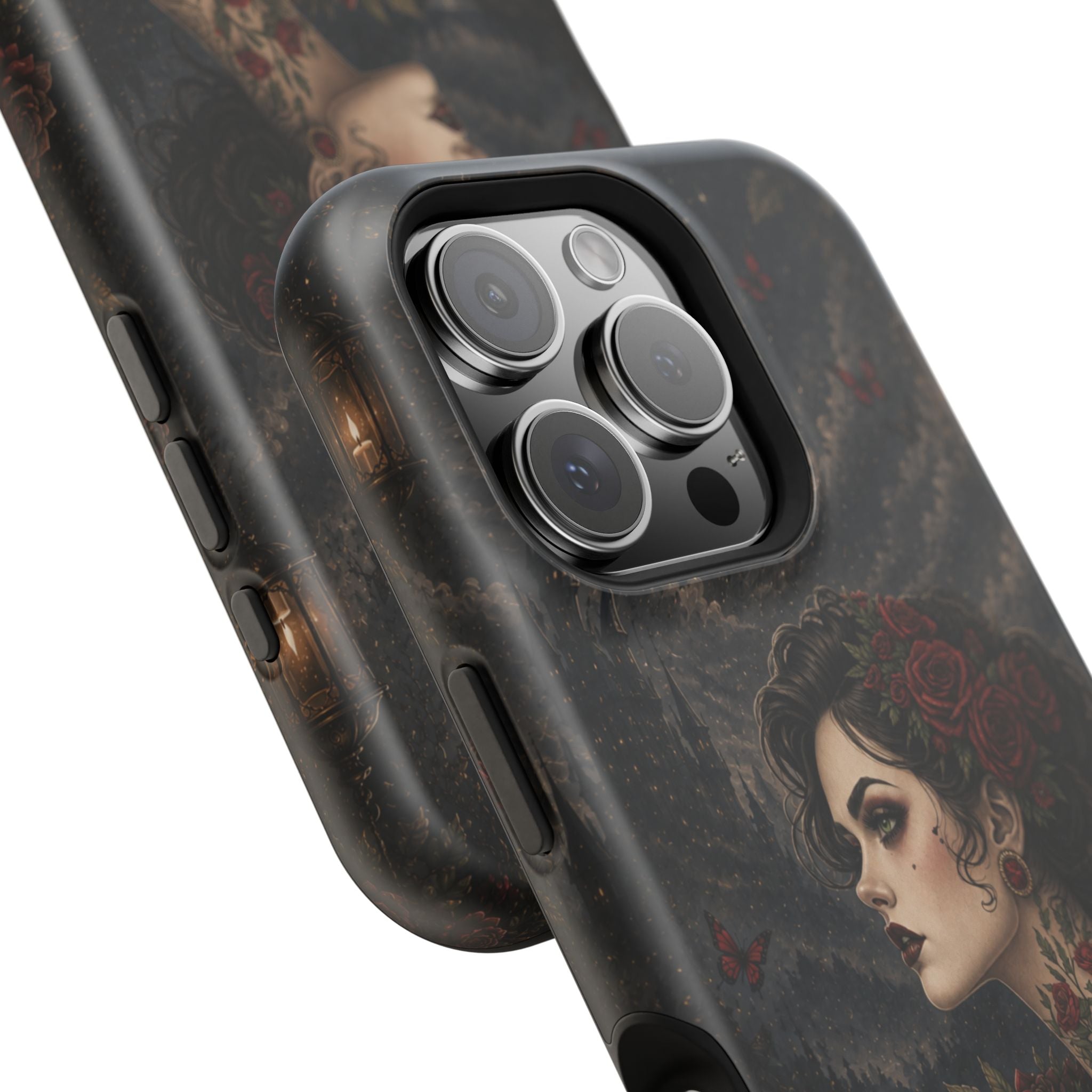 Gothic Rose Portrait Phone Case – Dark Romance MagSafe-Compatible Cover
