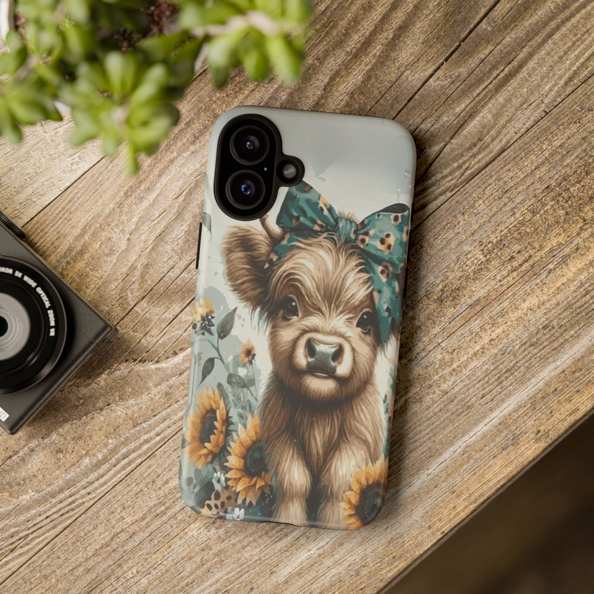 Adorable Cow Phone Case – Floral Farmhouse Design, Cute Animal Lover Gift