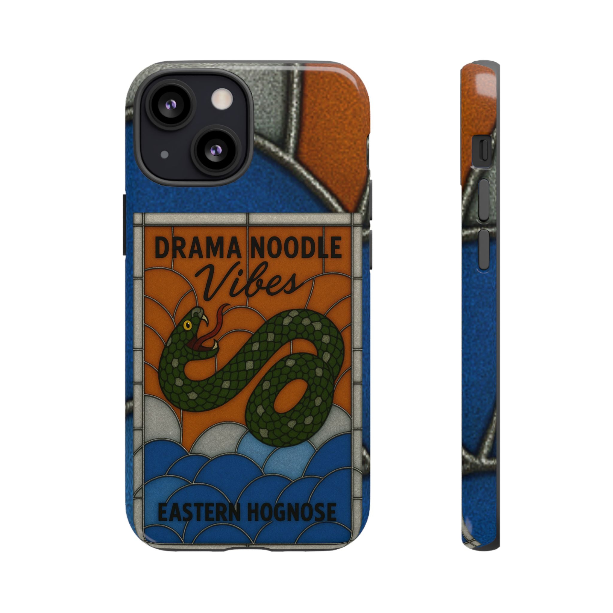 Stained Glass Snake Phone Case – Vibrant Drama Noodle Aesthetic Cover