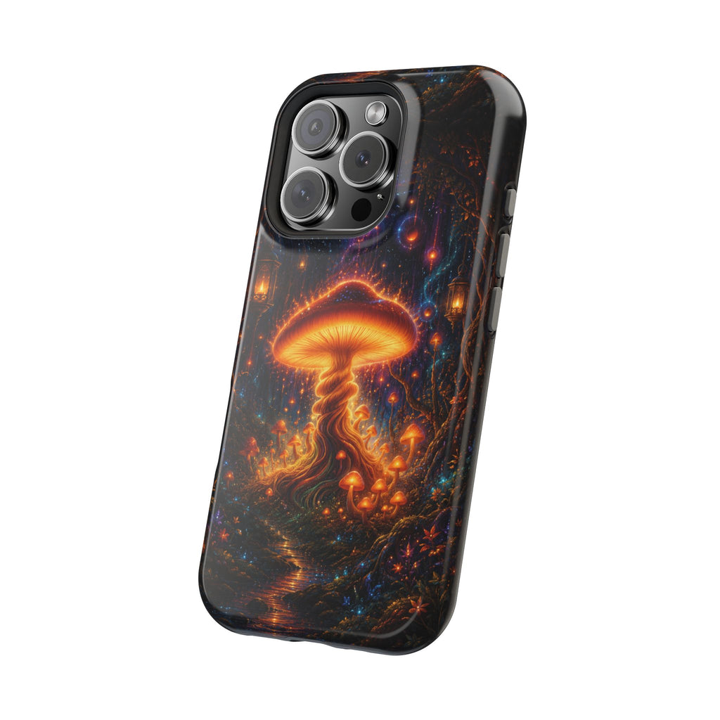 Psychedelic Glowing Mushroom Phone Case – MagSafe Galaxy Art Cover