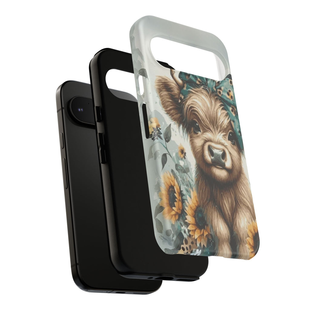 Adorable Cow Phone Case – Floral Farmhouse Design, Cute Animal Lover Gift