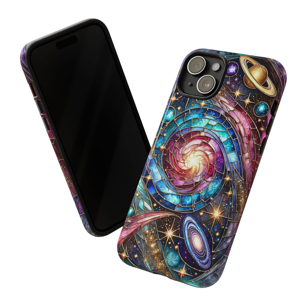 Galaxy Swirl Stained Glass Phone Case – Cosmic Celestial Cover