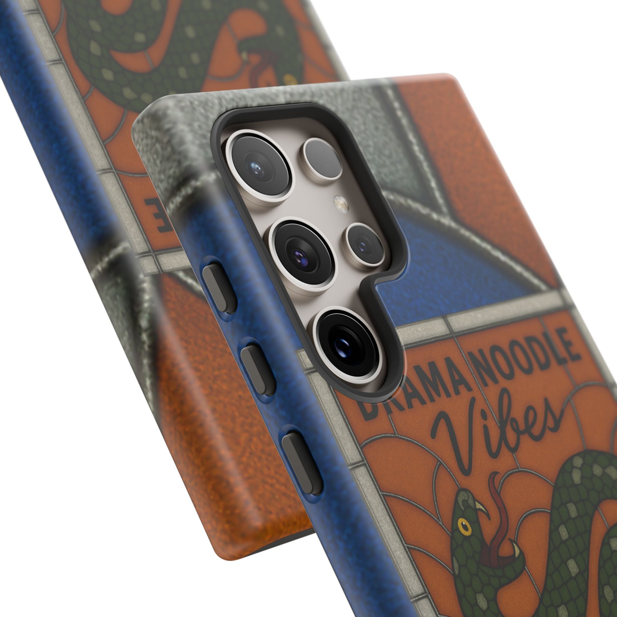 Stained Glass Snake Phone Case – Vibrant Drama Noodle Aesthetic Cover
