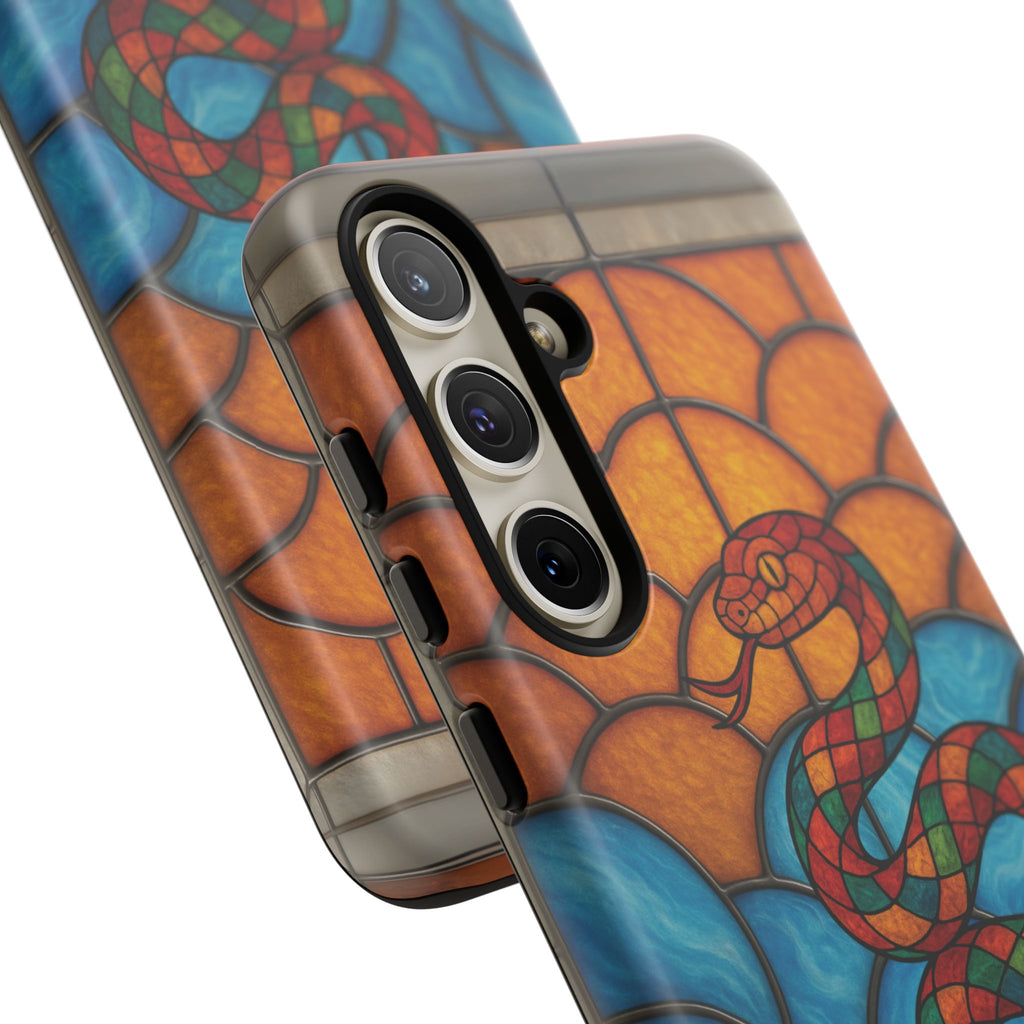 Snakes Are Beautiful Stained Glass Phone Case, Colorful Reptile Design Phone Cover, Nature Lovers Reptile Phone Case, Danger Noodle Case