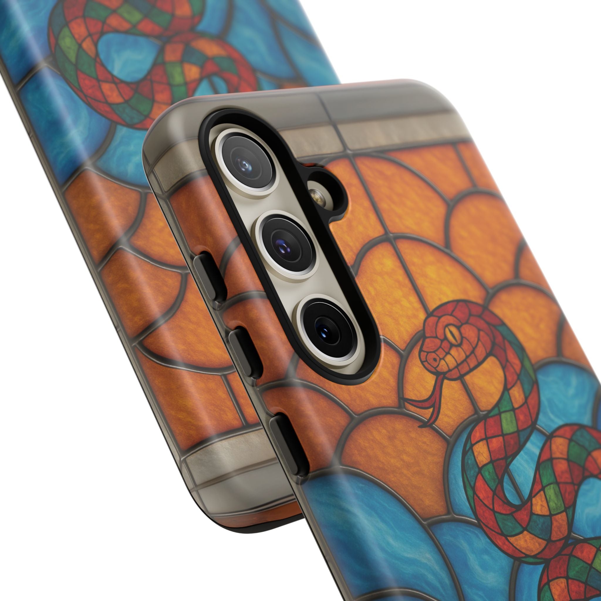 Snakes Are Beautiful Stained Glass Phone Case, Colorful Reptile Design Phone Cover, Nature Lovers Reptile Phone Case, Danger Noodle Case