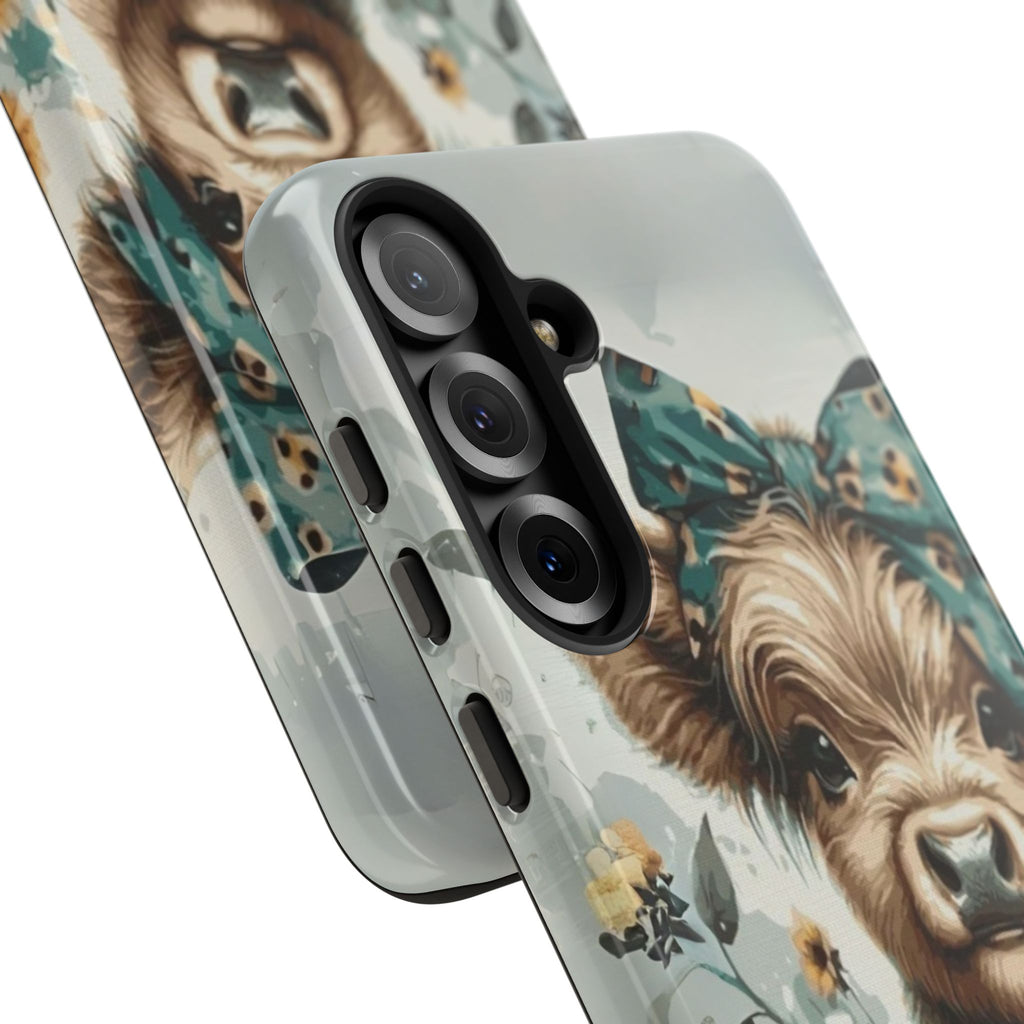 Adorable Cow Phone Case – Floral Farmhouse Design, Cute Animal Lover Gift
