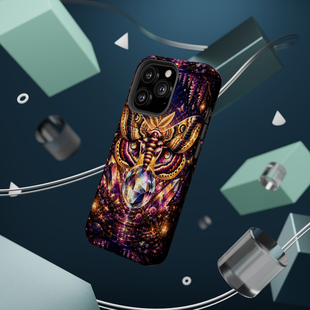 Mystic Moth Crystal Phone Case – Jewel-Toned MagSafe-Compatible Cover