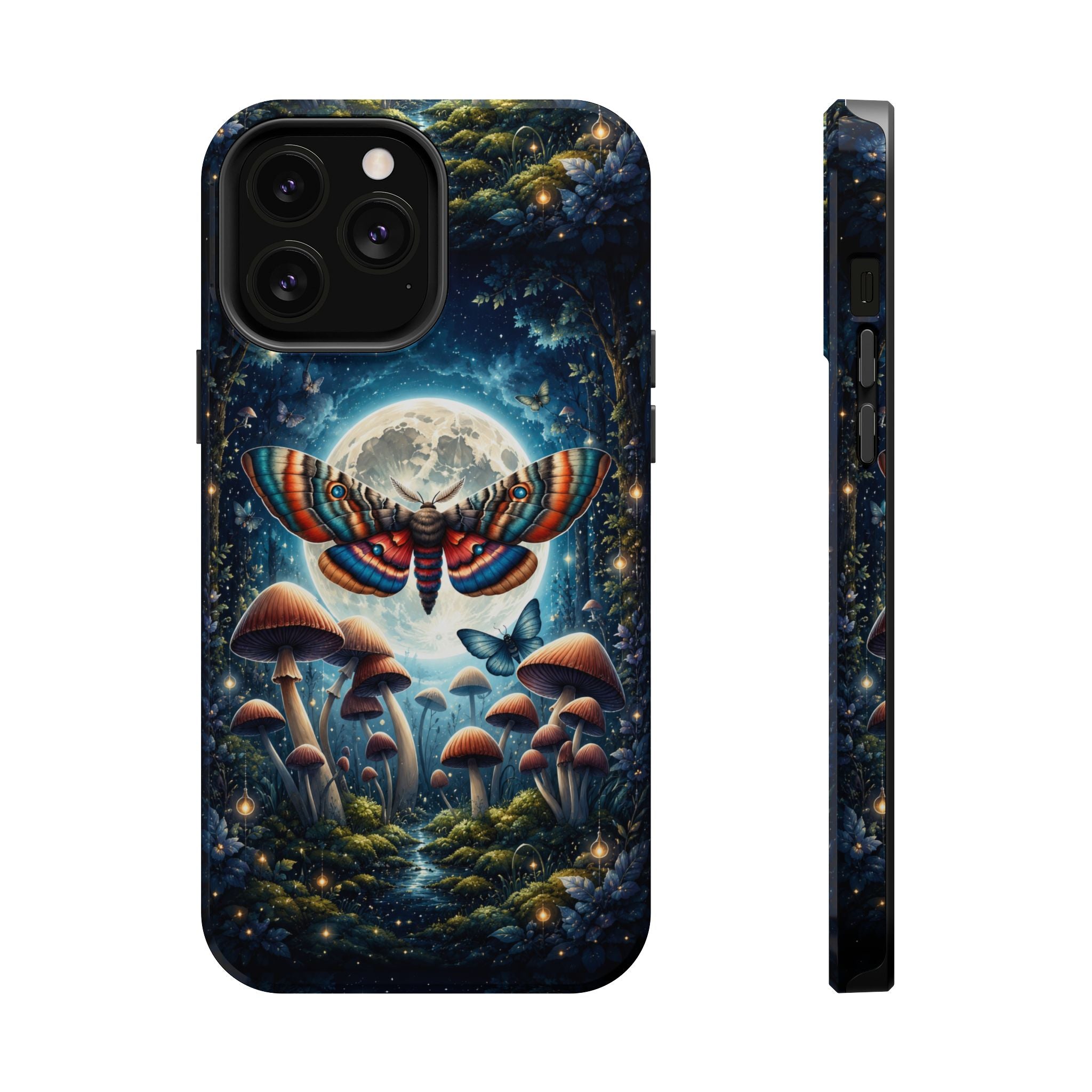Mystic Moth Moon Phone Case – Whimsical MagSafe-Compatible Cover