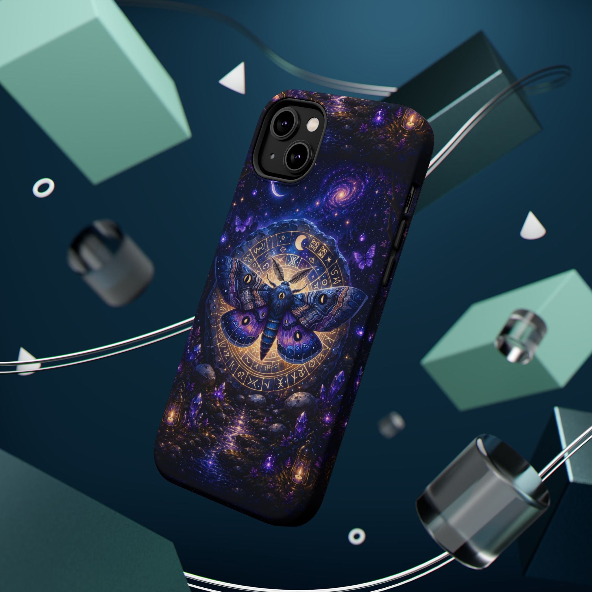 Astrological Moth Phone Case – Celestial MagSafe-Compatible Cover
