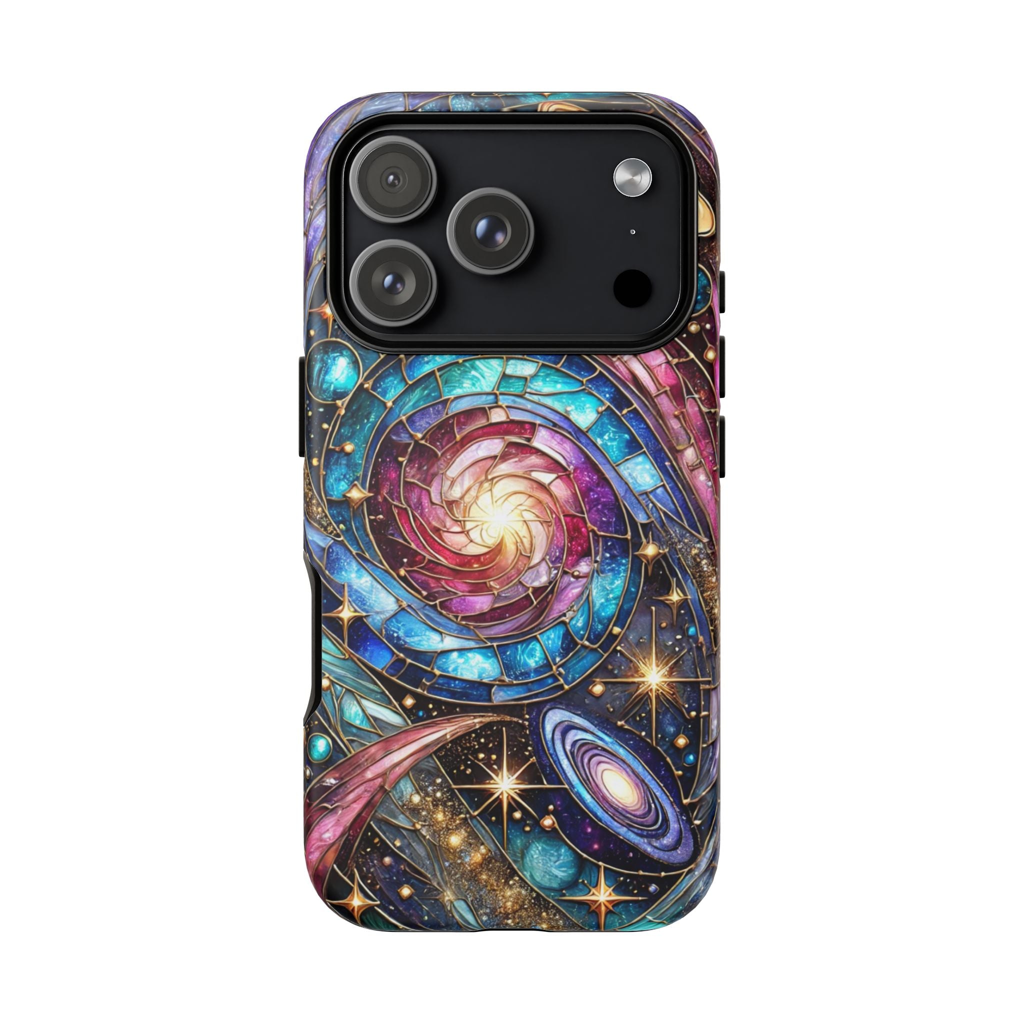 Stained Glass Celestial iPhone Case – Galaxy 3D Full-Wrap Protective Phone Cover