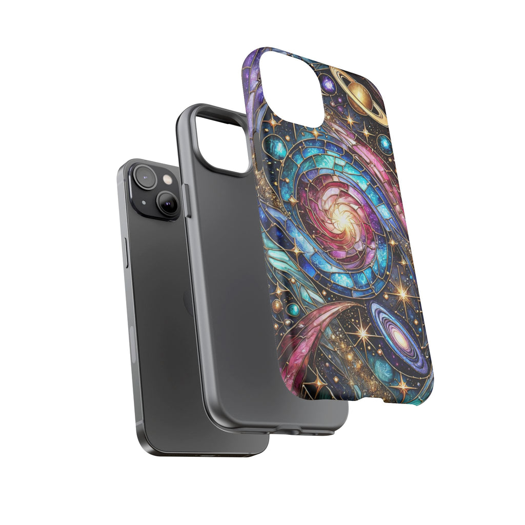 Galaxy Swirl Stained Glass Phone Case – Cosmic Celestial Cover