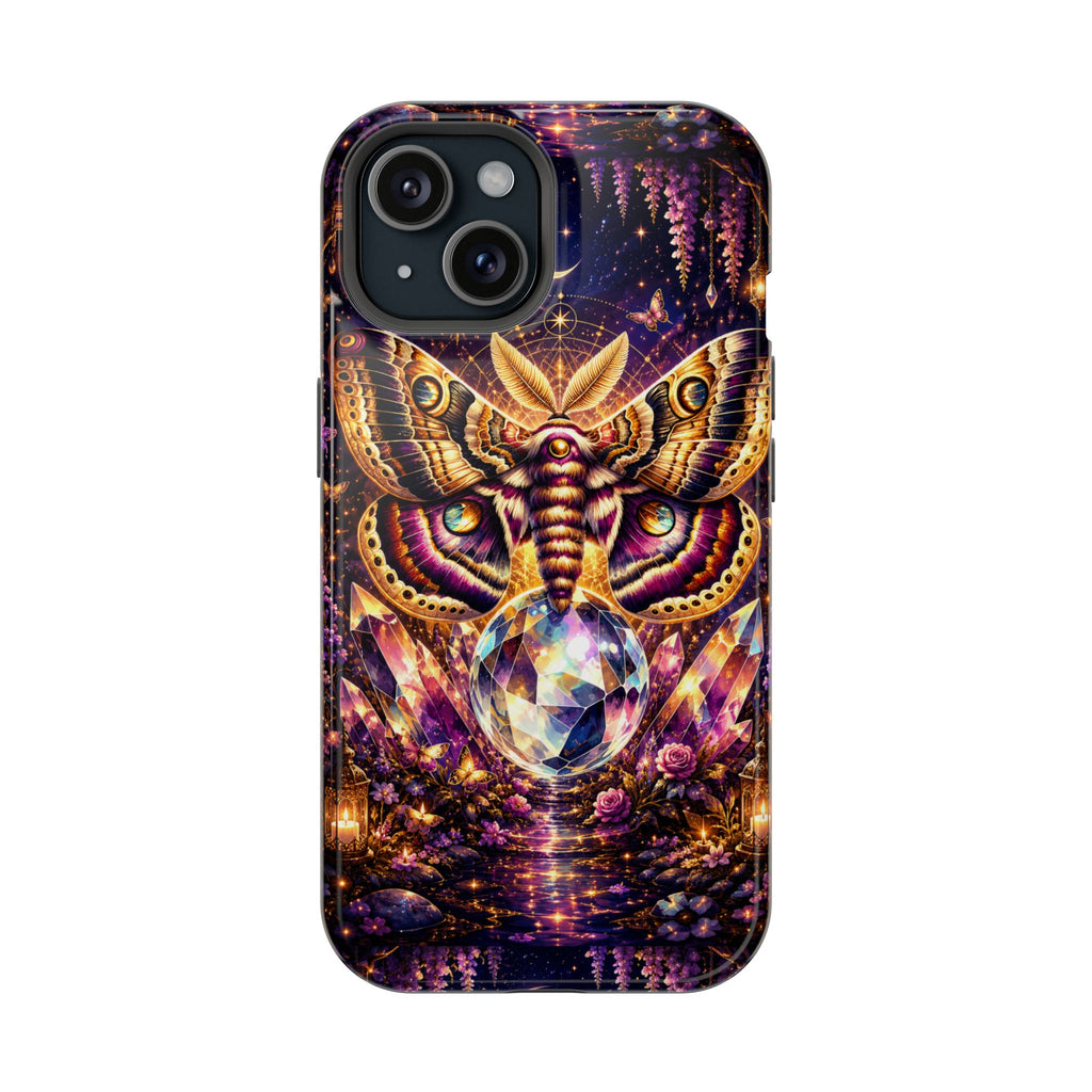 Mystic Moth Crystal Phone Case – Jewel-Toned MagSafe-Compatible Cover