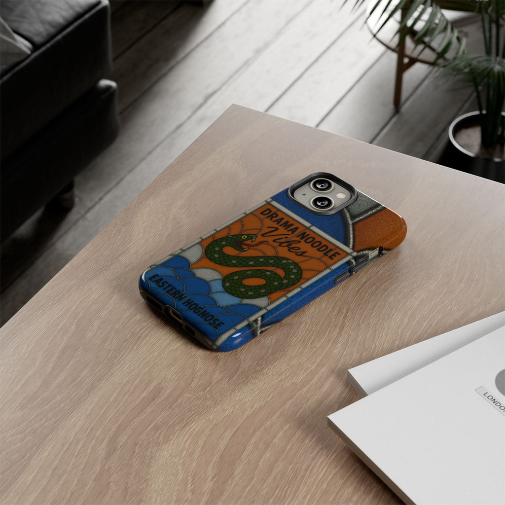 Stained Glass Snake Phone Case – Vibrant Drama Noodle Aesthetic Cover