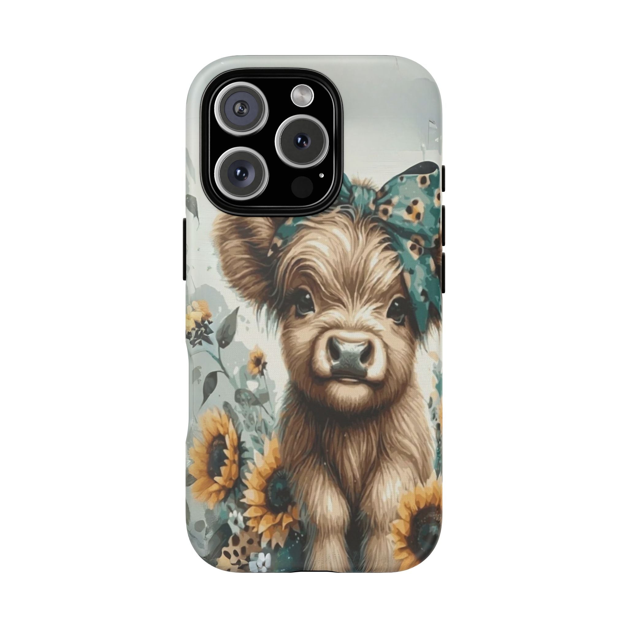 Adorable Cow Phone Case – Floral Farmhouse Design, Cute Animal Lover Gift