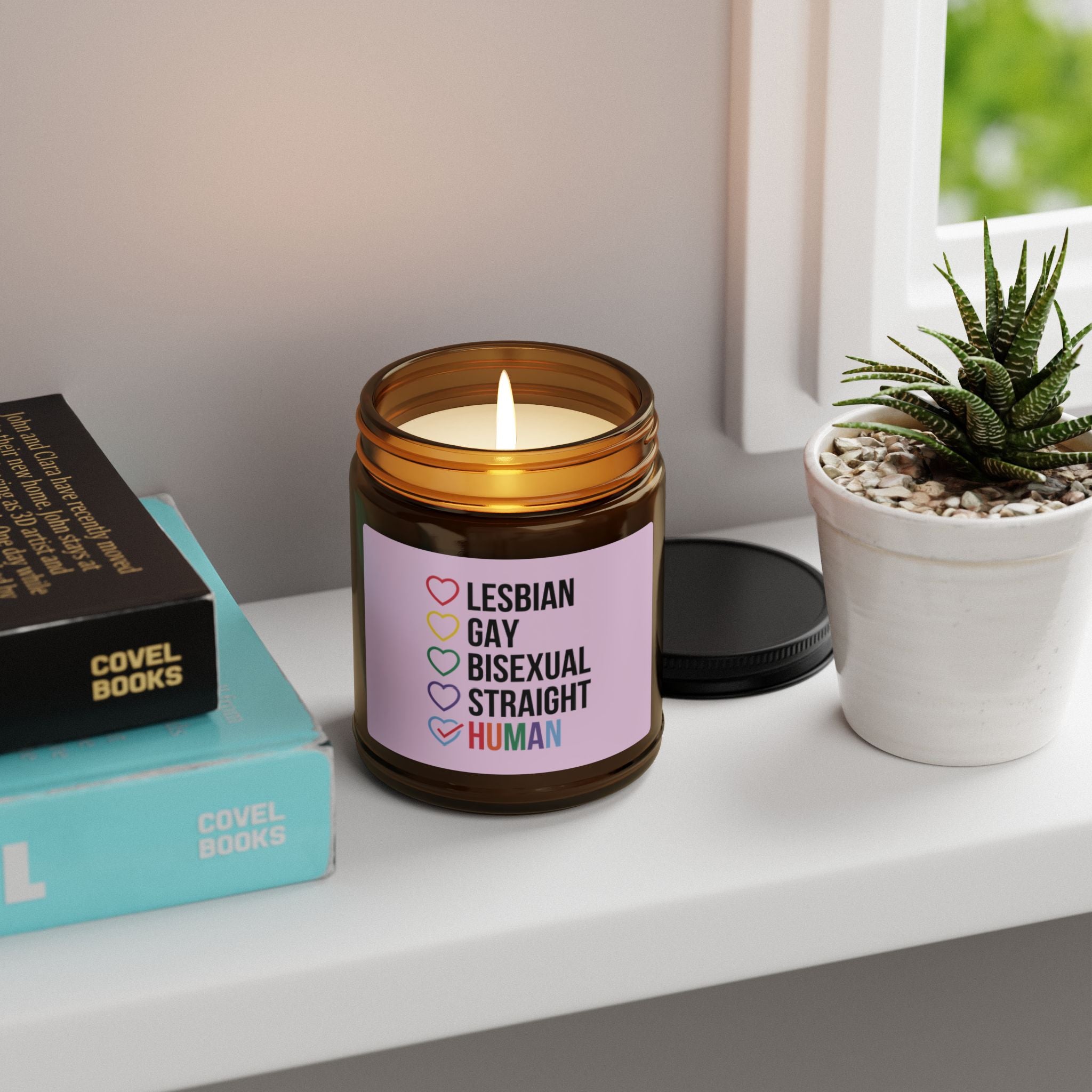 LGBTQ+ Pride Scented Soy Candle, Pride Month Celebration Gift From Daughter Son, Rainbow Pride Decor For Family, Love and Support Grad Gift