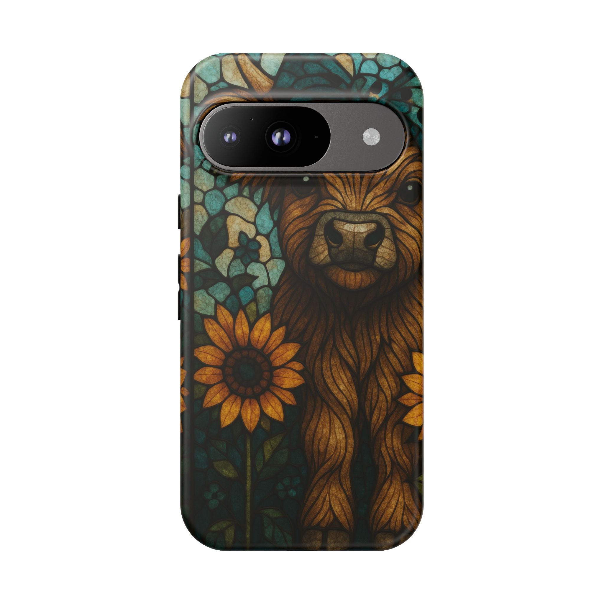 Stained Glass Baby Cow Phone Case – Sunflower Farmhouse Animal Design