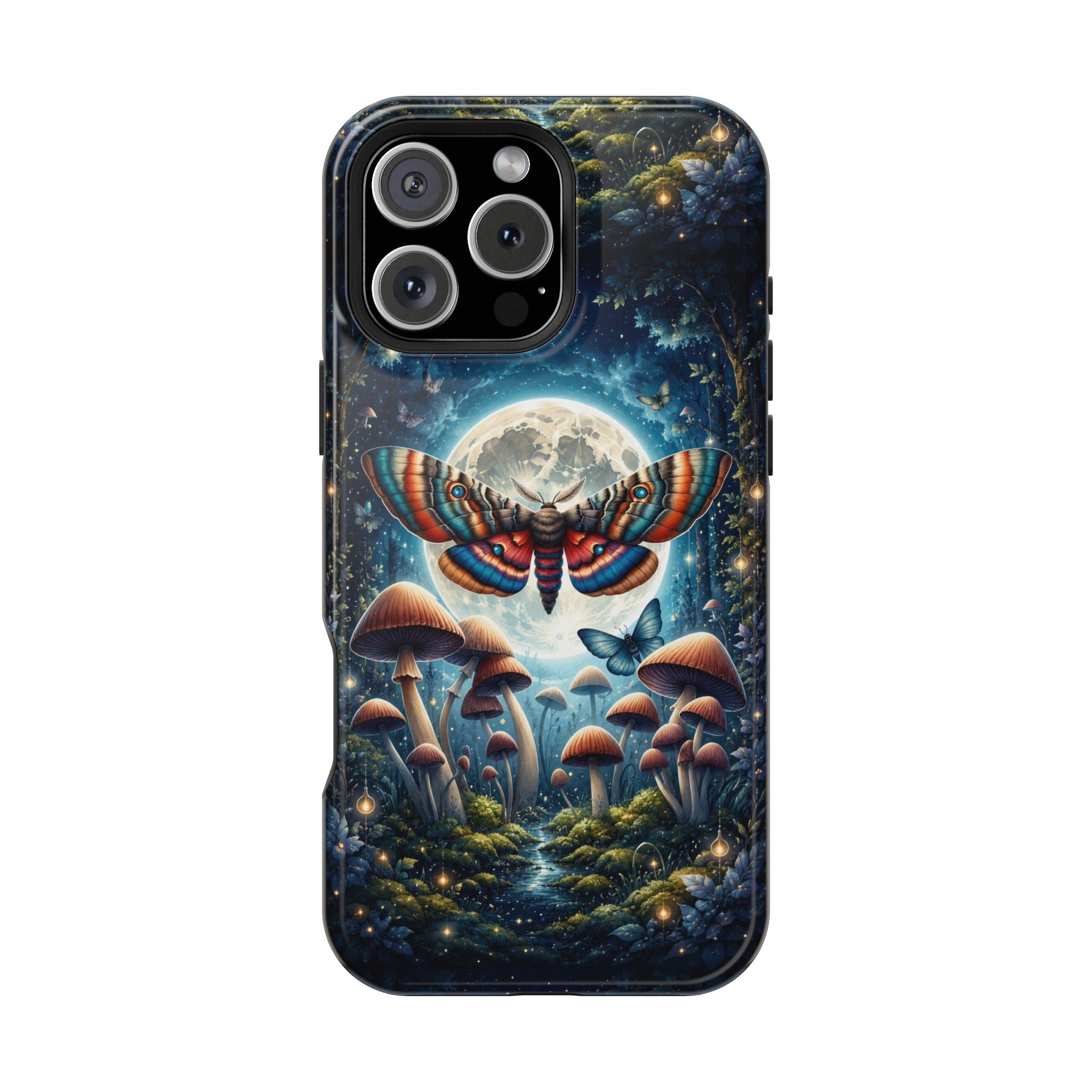 Mystic Moth Moon Phone Case – Whimsical MagSafe-Compatible Cover