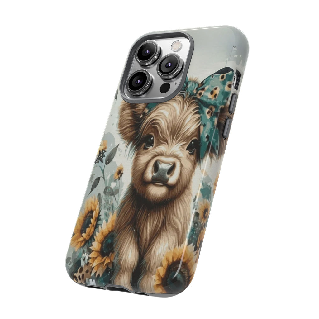 Adorable Cow Phone Case – Floral Farmhouse Design, Cute Animal Lover Gift