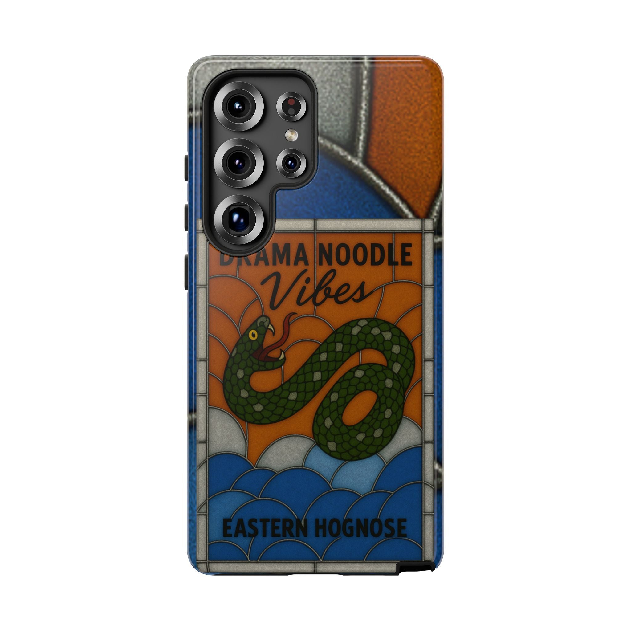 Stained Glass Snake Phone Case – Vibrant Drama Noodle Aesthetic Cover