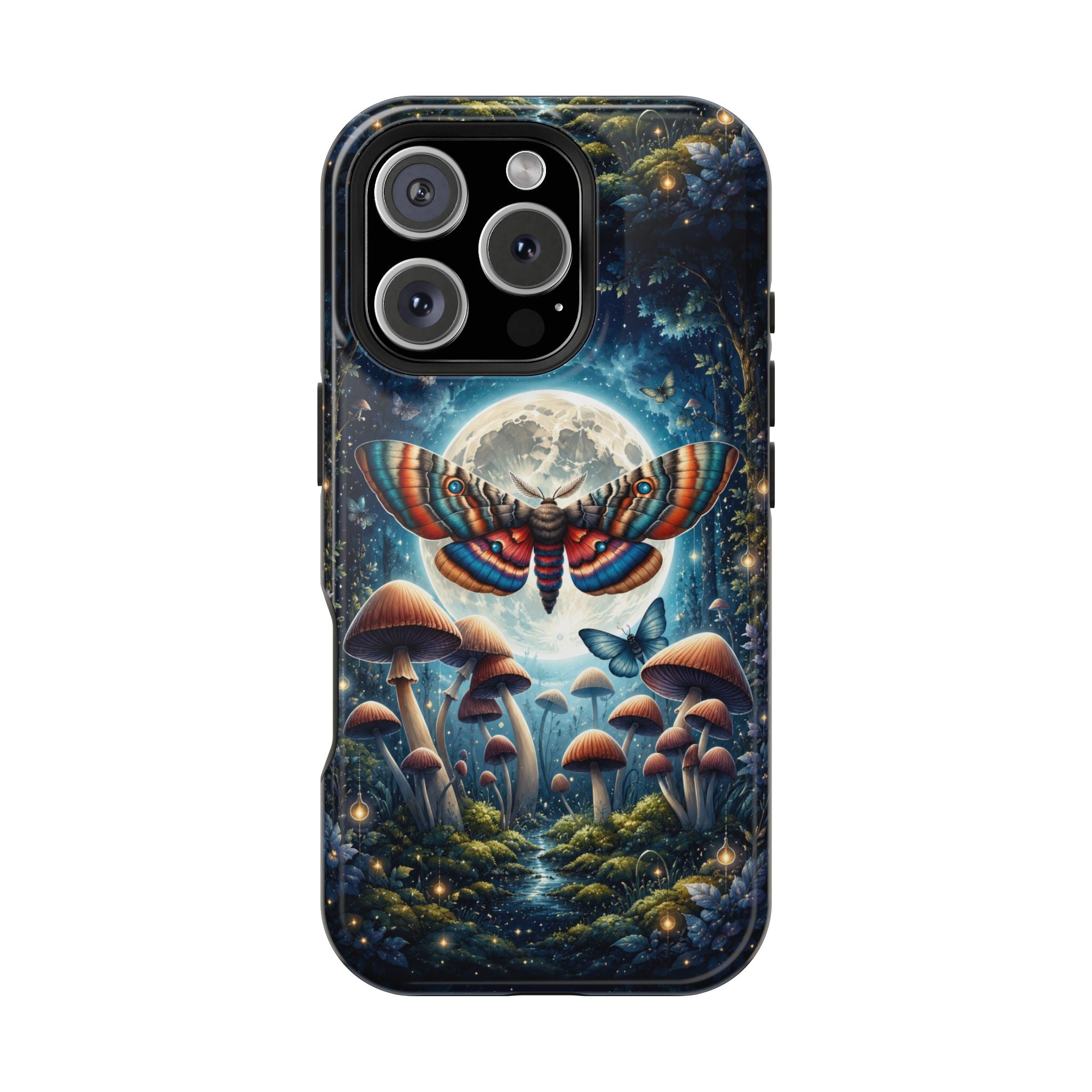 Mystic Moth Moon Phone Case – Whimsical MagSafe-Compatible Cover