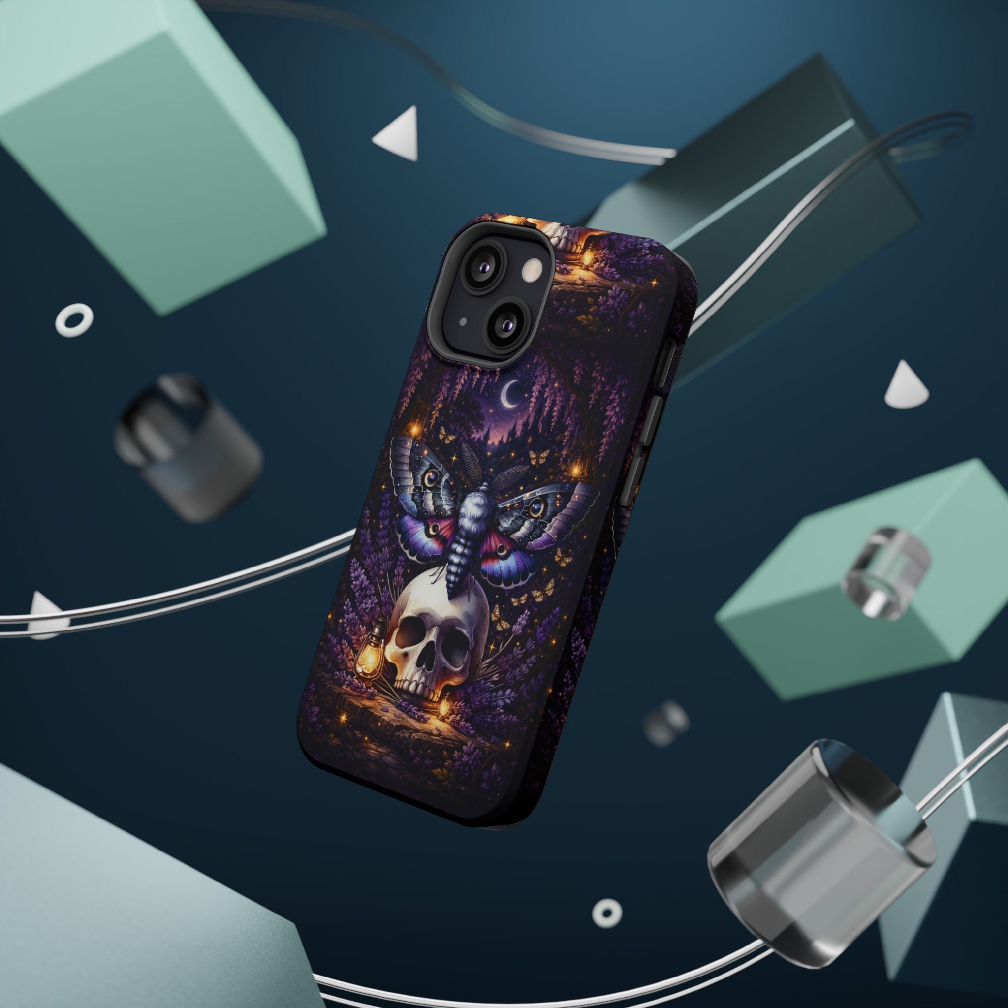 Moth & Skull Phone Case – Dark Mystical MagSafe-Compatible Cover