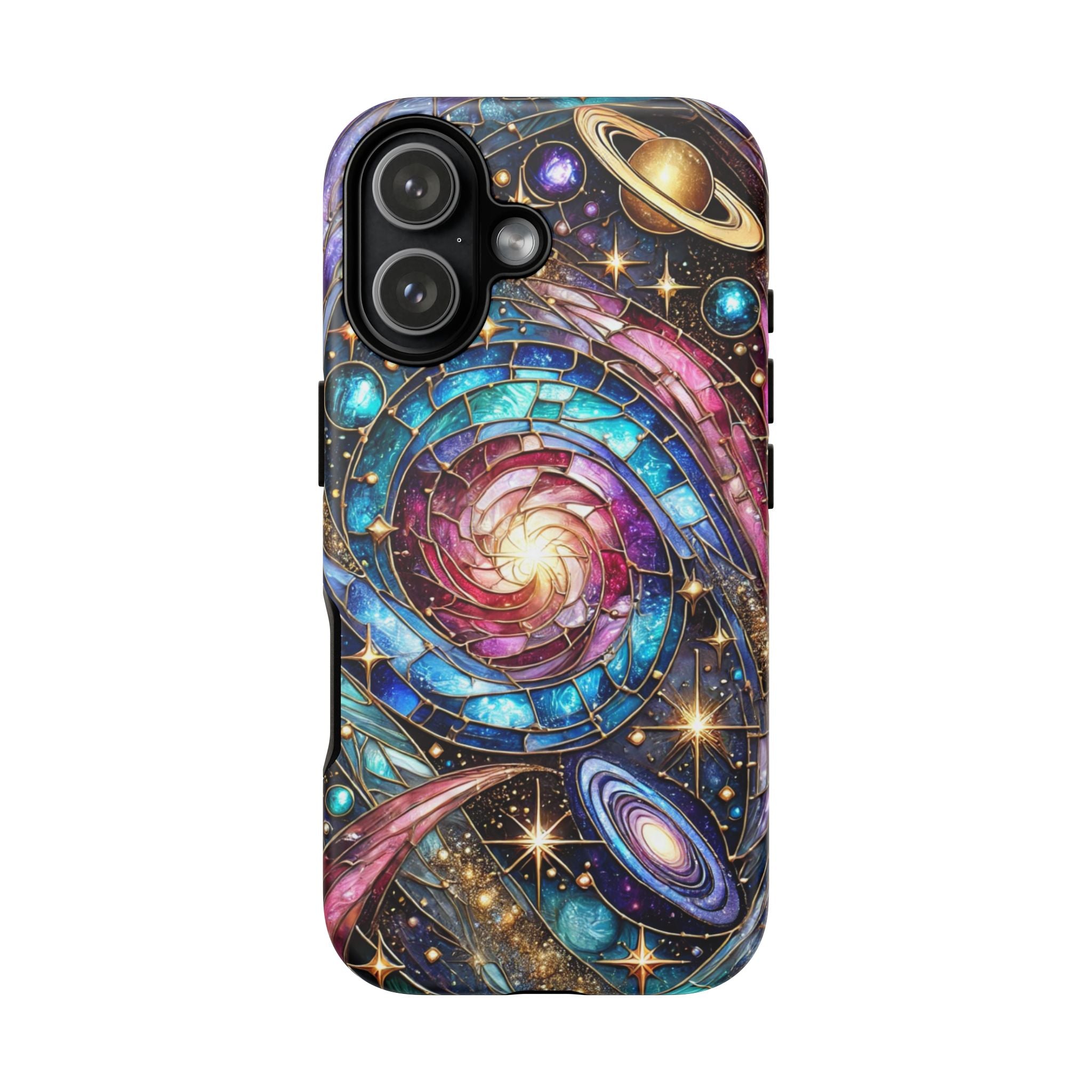 Galaxy Swirl Stained Glass Phone Case – Cosmic Celestial Cover