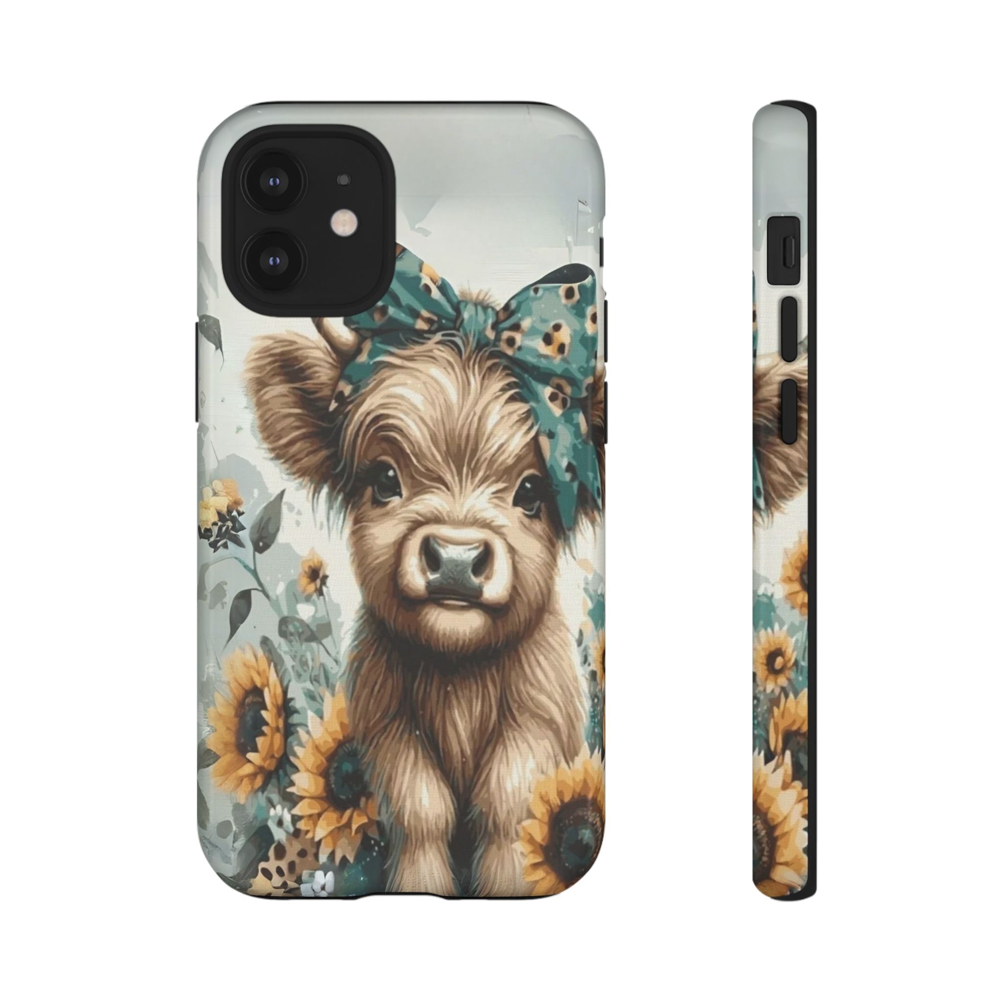 Adorable Cow Phone Case – Floral Farmhouse Design, Cute Animal Lover Gift