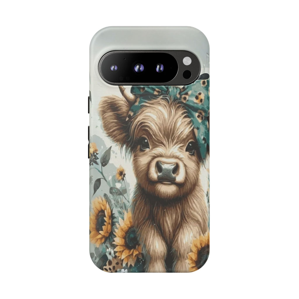 Adorable Cow Phone Case – Floral Farmhouse Design, Cute Animal Lover Gift