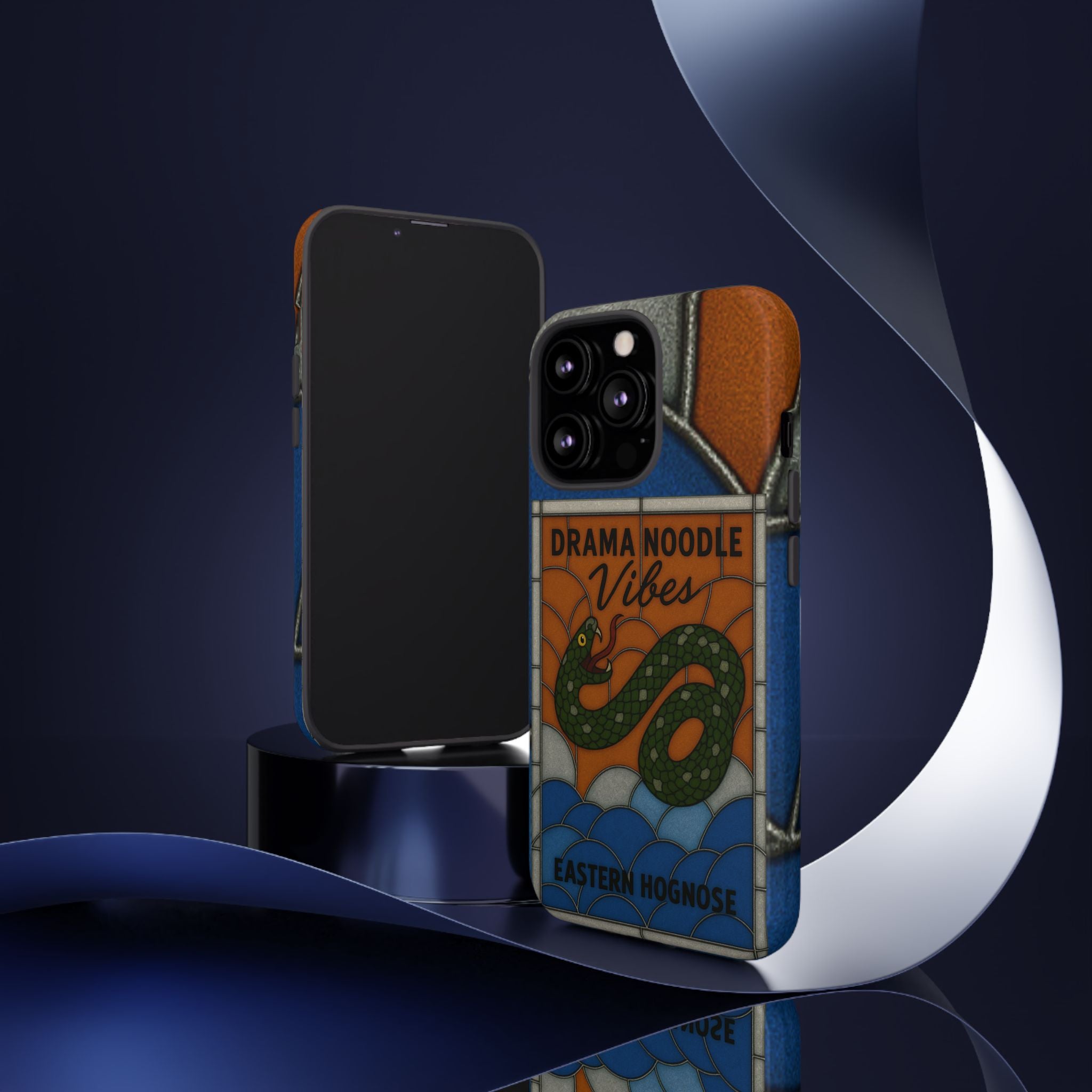 Stained Glass Snake Phone Case – Vibrant Drama Noodle Aesthetic Cover