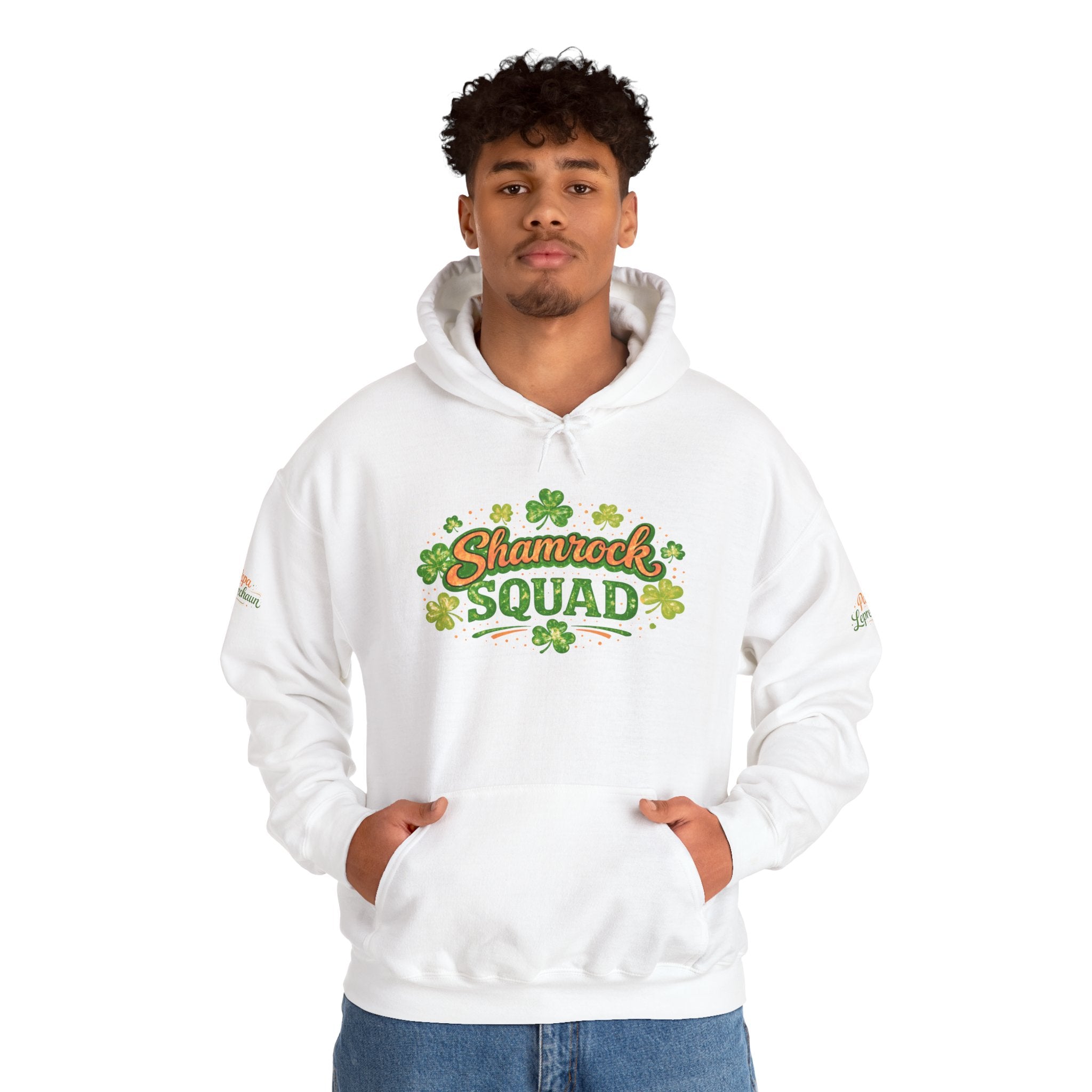 Papa Leprechaun Shamrock Squad Hoodie — St. Patrick’s Day Green Clover Sweatshirt