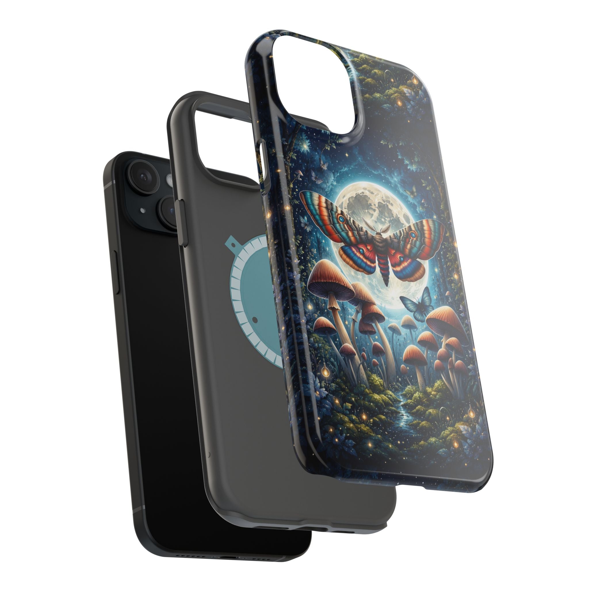 Mystic Moth Moon Phone Case – Whimsical MagSafe-Compatible Cover