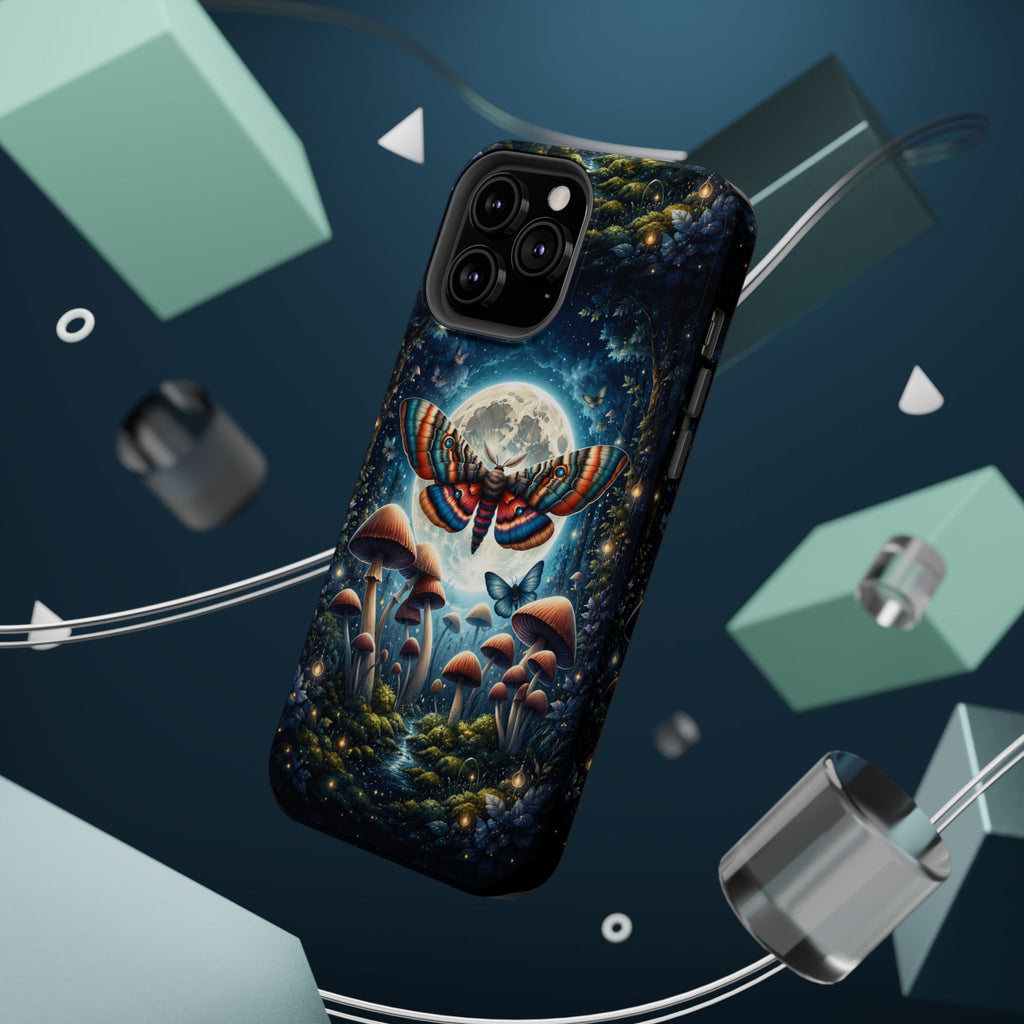 Mystic Moth Moon Phone Case – Whimsical MagSafe-Compatible Cover
