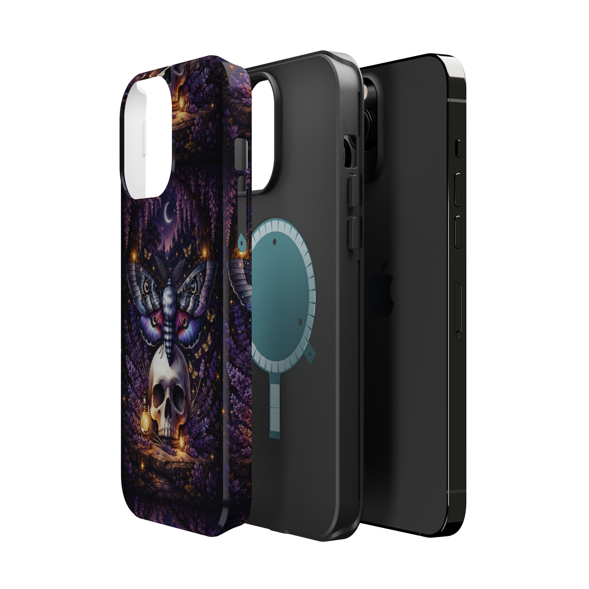 Moth & Skull Phone Case – Dark Mystical MagSafe-Compatible Cover