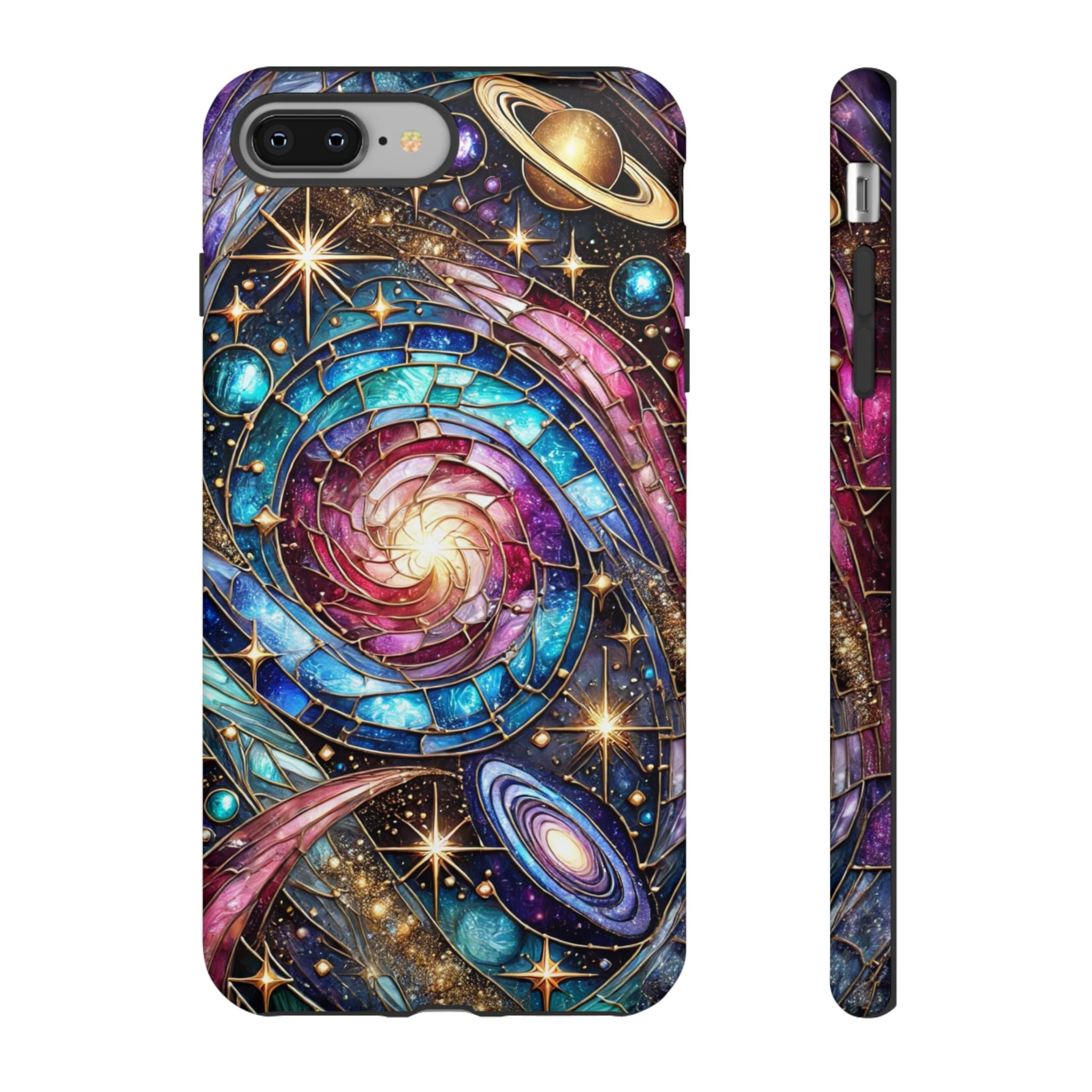 Galaxy Swirl Stained Glass Phone Case – Cosmic Celestial Cover