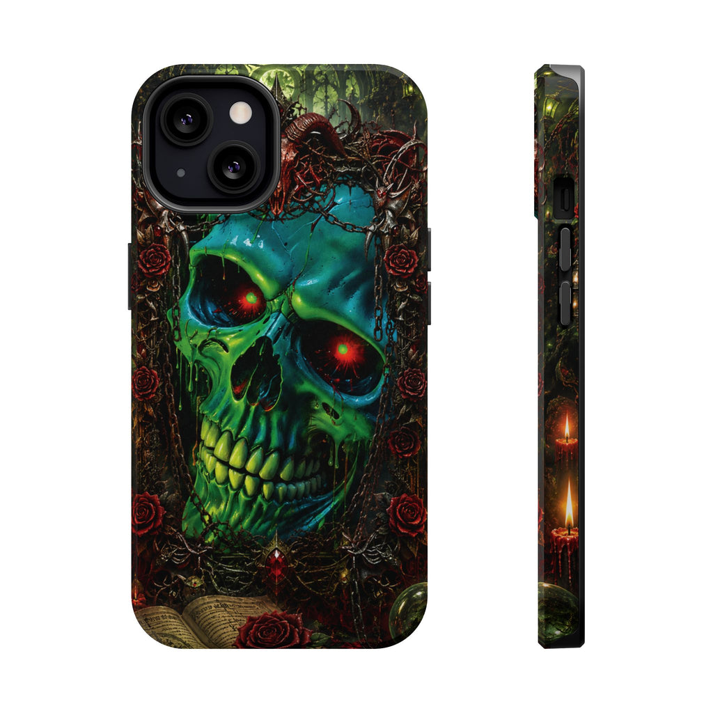 Skull Rose Phone Case – Gothic Impact-Resistant MagSafe-Compatible Cover
