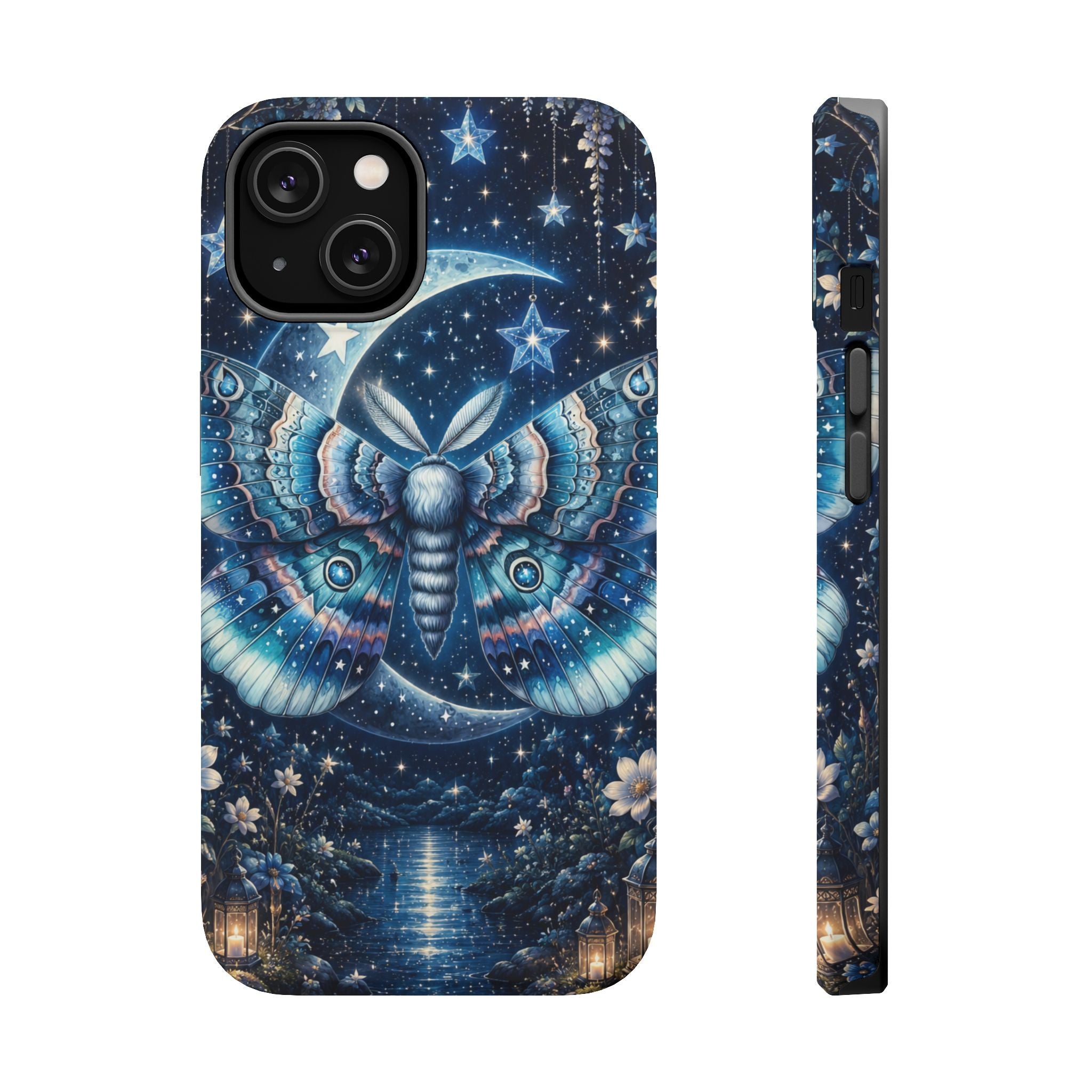 Mystic Moth Moon Phone Case – Night Sky MagSafe-Compatible Cover