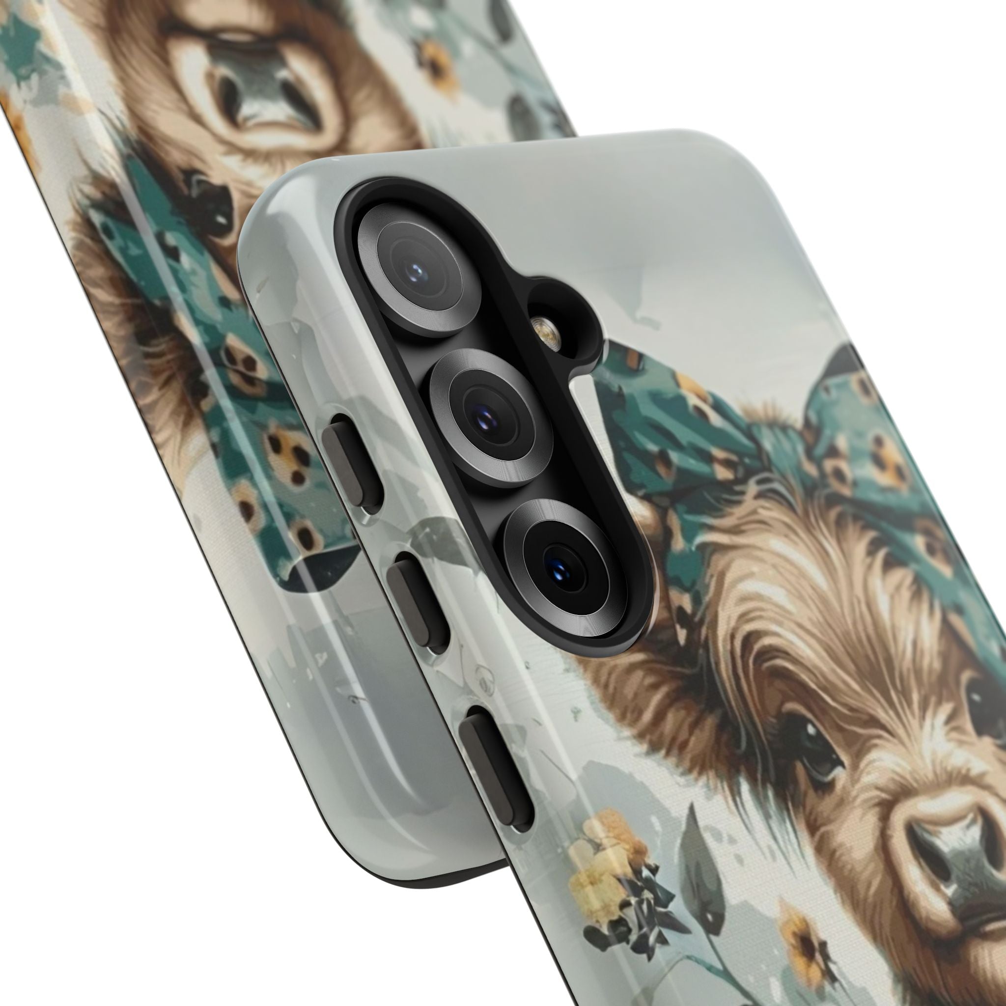 Adorable Cow Phone Case – Floral Farmhouse Design, Cute Animal Lover Gift